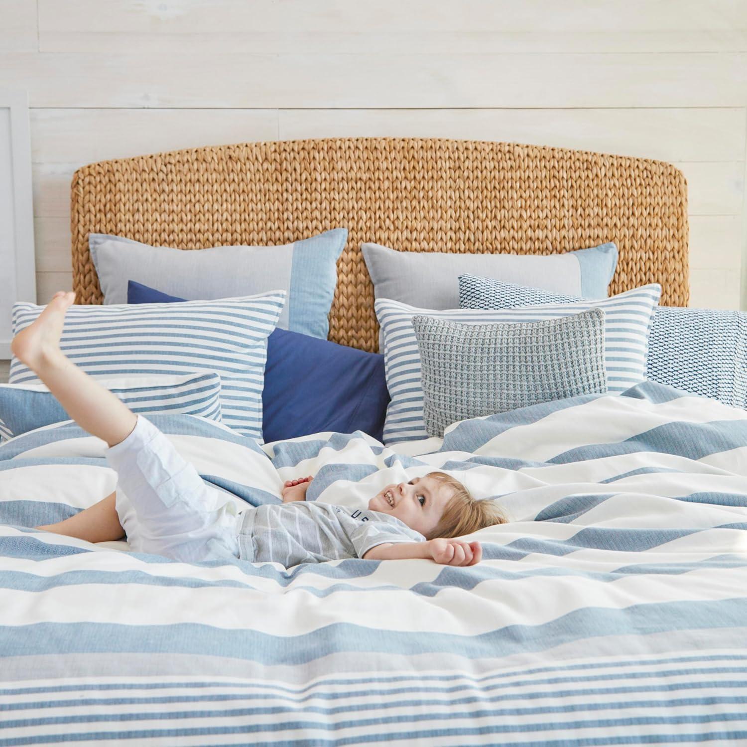 Nautica Nautica Fairwater Blue Cotton Reversible Comforter Set