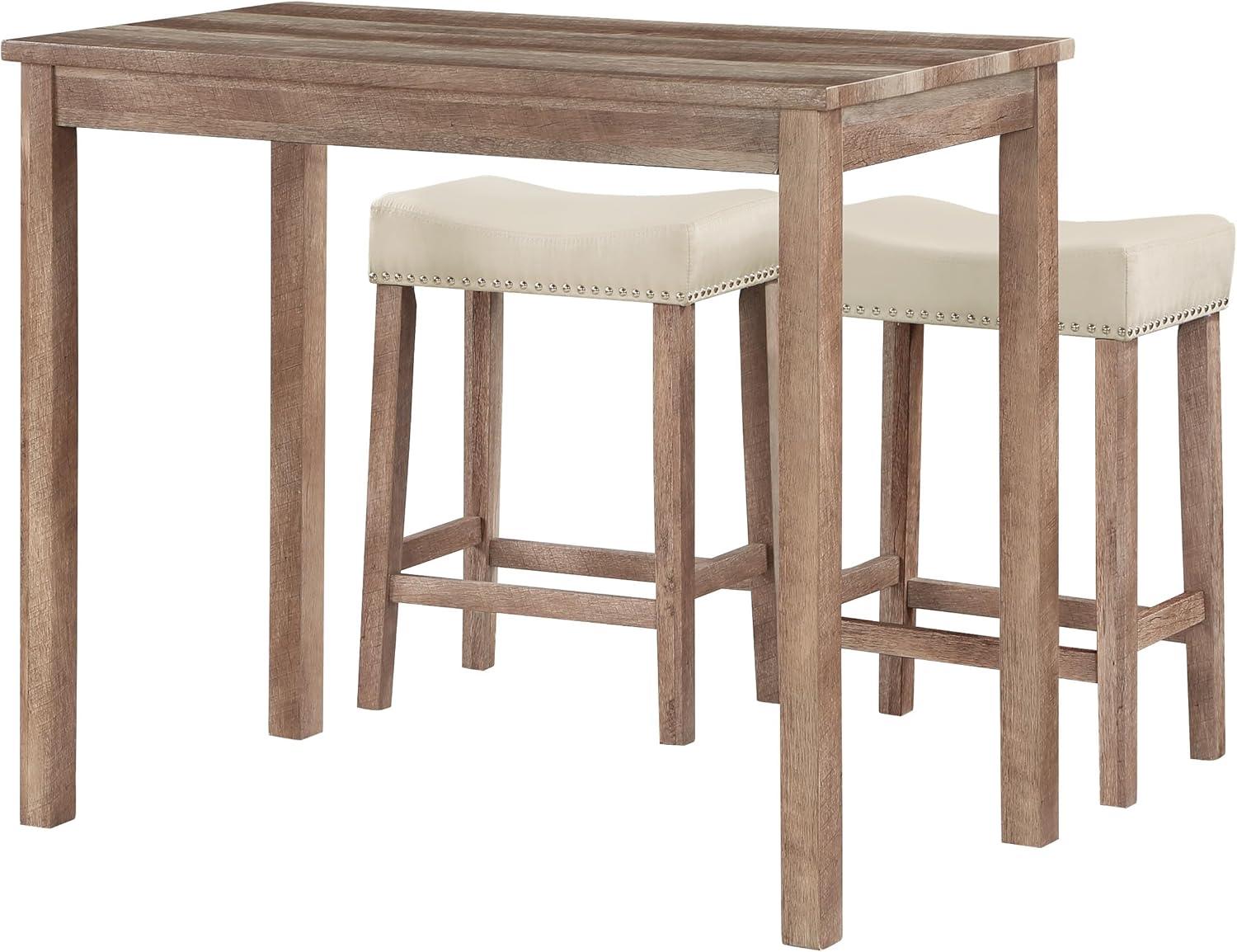 Celina 3PC Counter Height Dining Set in Engineered Wood Natural Brown