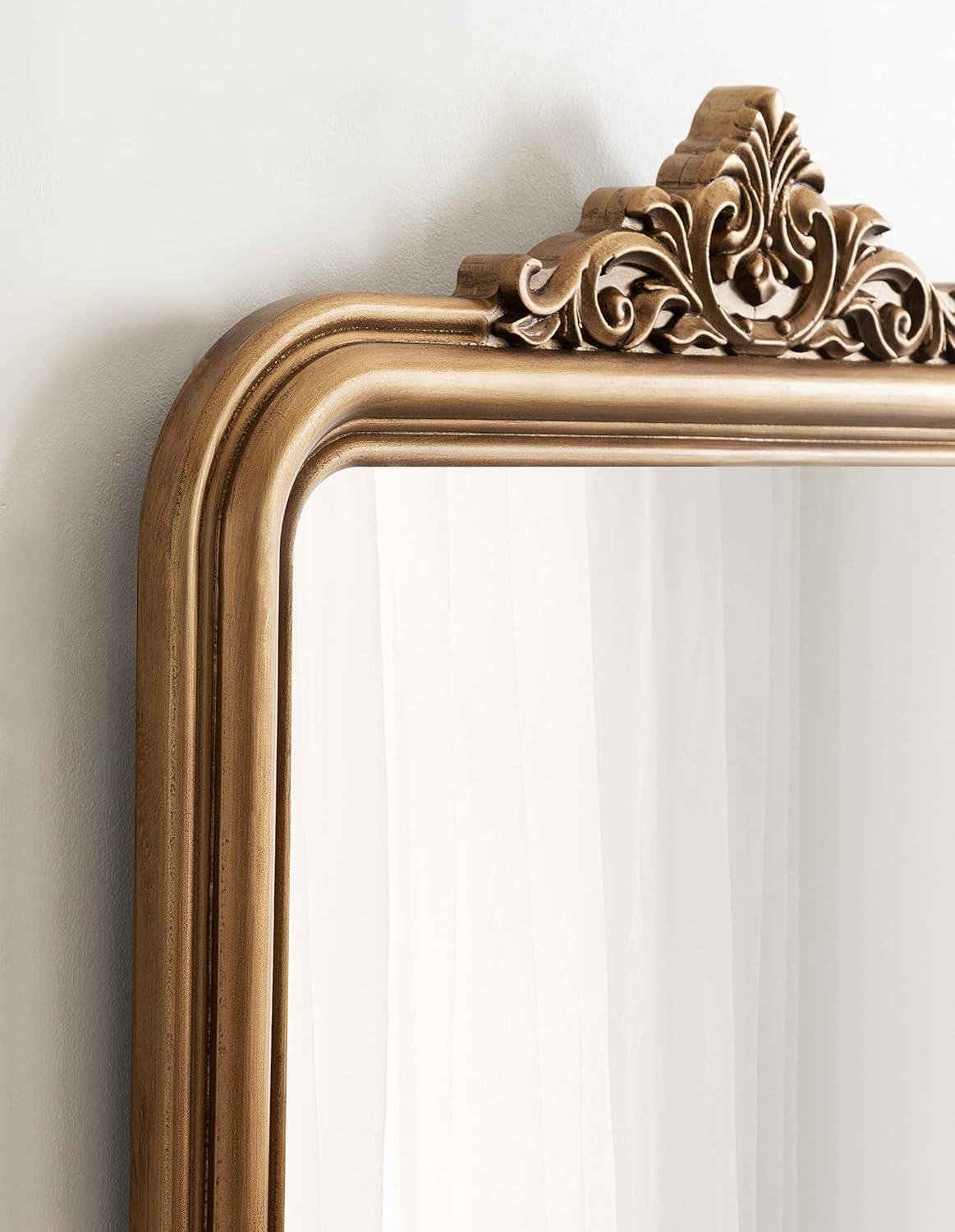 Kate & Laurel All Things Decor 24"x36" Kinsman Arch Wall Mirror Gold: Traditional Style, No Assembly Required