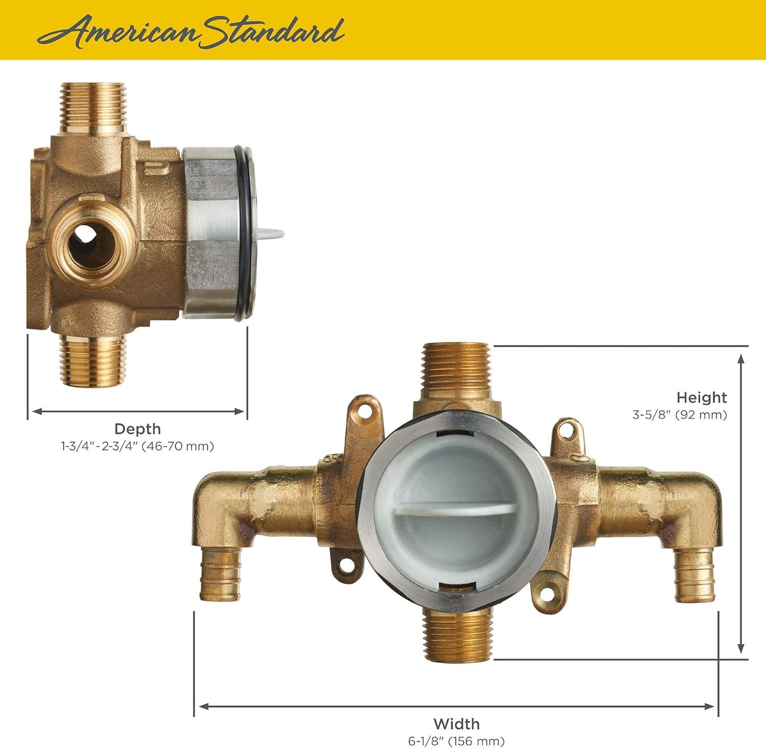 Compact Brass Shower Rough-In Valve with PEX Elbows