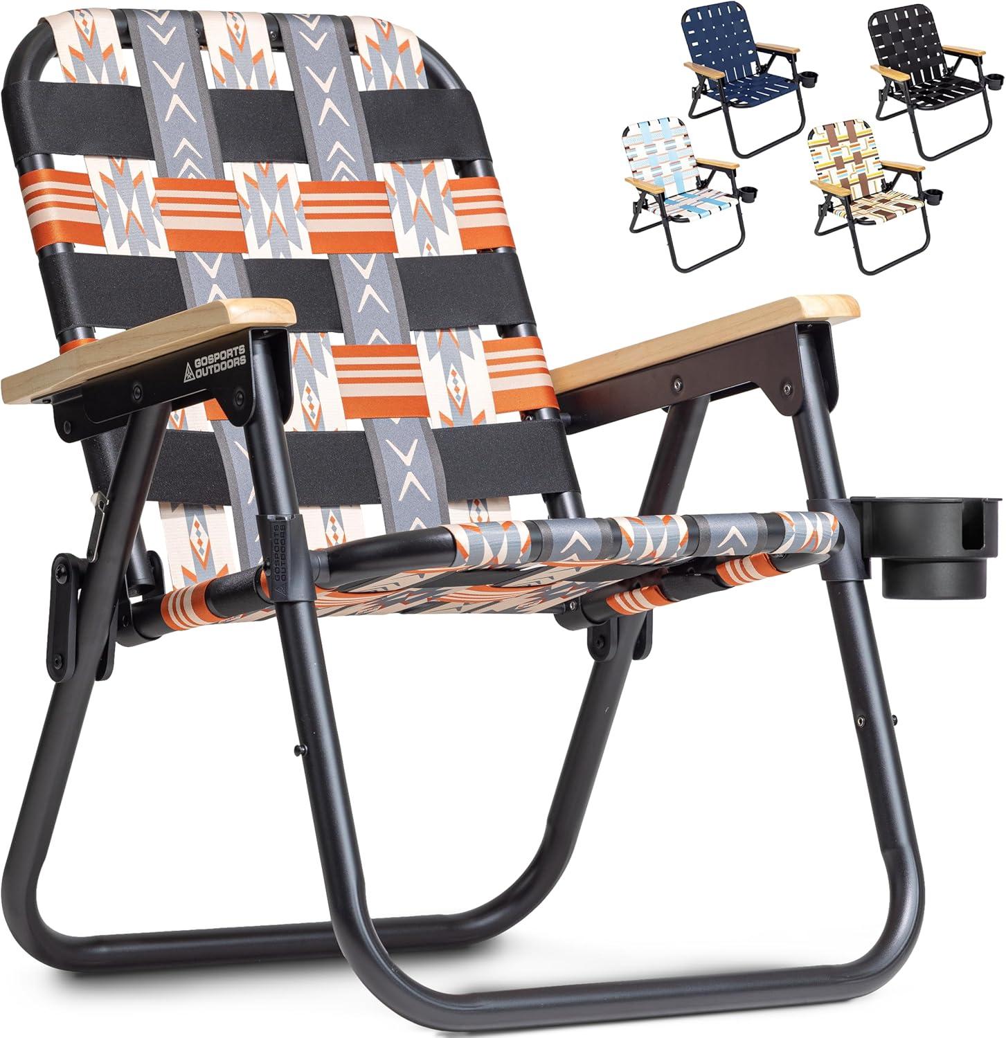 GoSports GoSports Outdoors WOVN Premium Beach & Camping Chair - Folding Backpack Chair for Adults - MESA