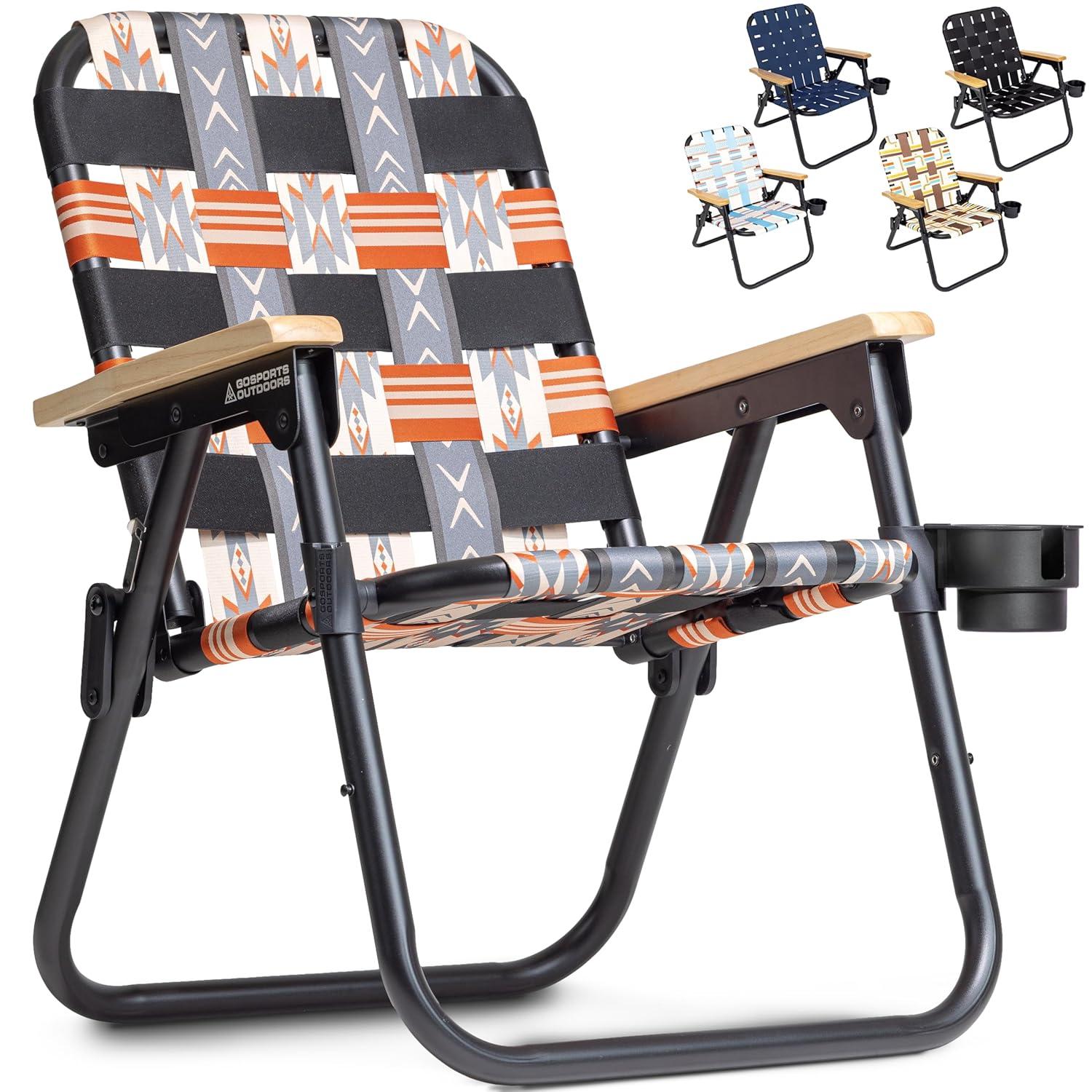 GoSports GoSports Outdoors WOVN Premium Beach & Camping Chair - Folding Backpack Chair for Adults - MESA