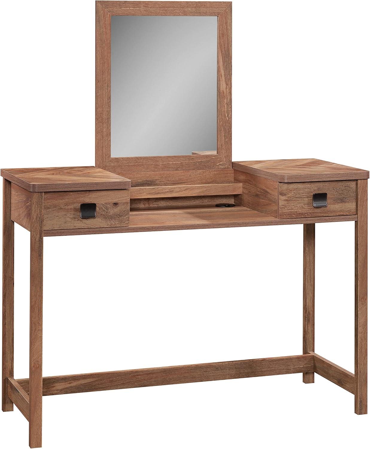 Sindoori Mango Herringbone Vanity Table with Mirror and Drawers