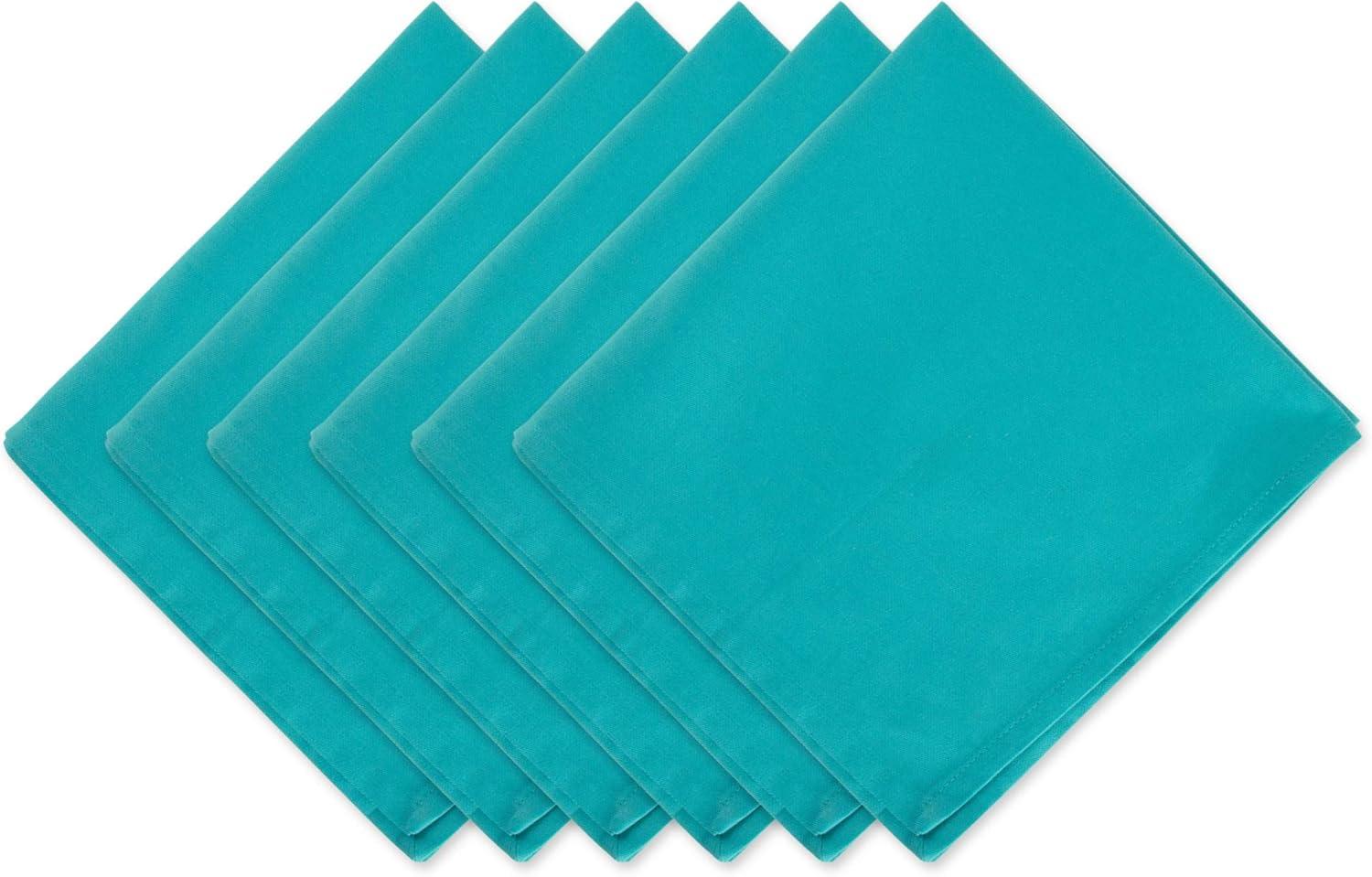 DII Modern Style Cotton Solid Waters Napkin in Aqua Blue (Set of 6)
