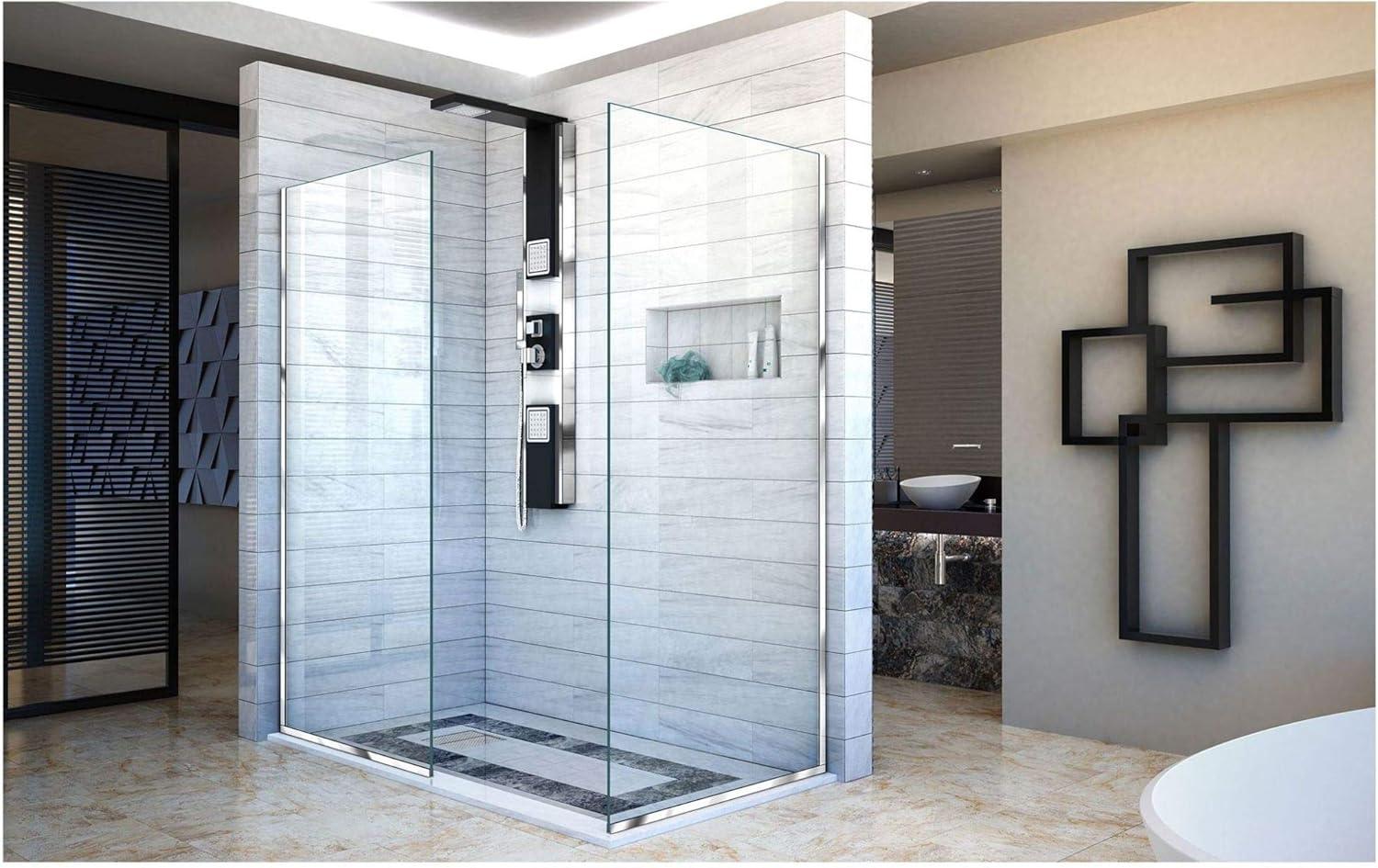 Linea 30" W x 72" H Frameless Fixed Glass Panel