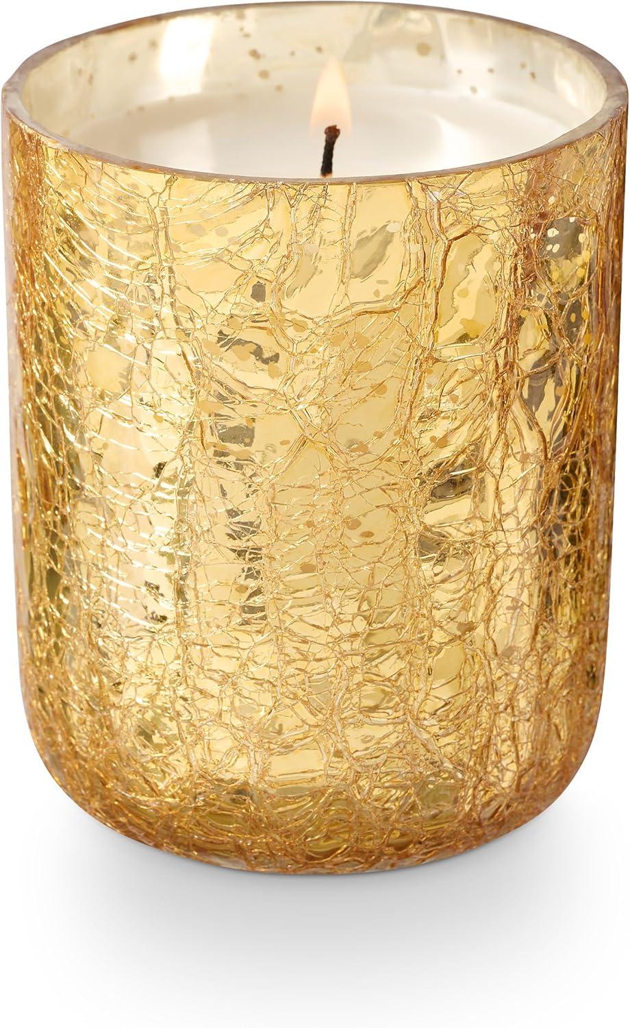 Large Boxed Crackle Glass Candle, Cardamom Pomander