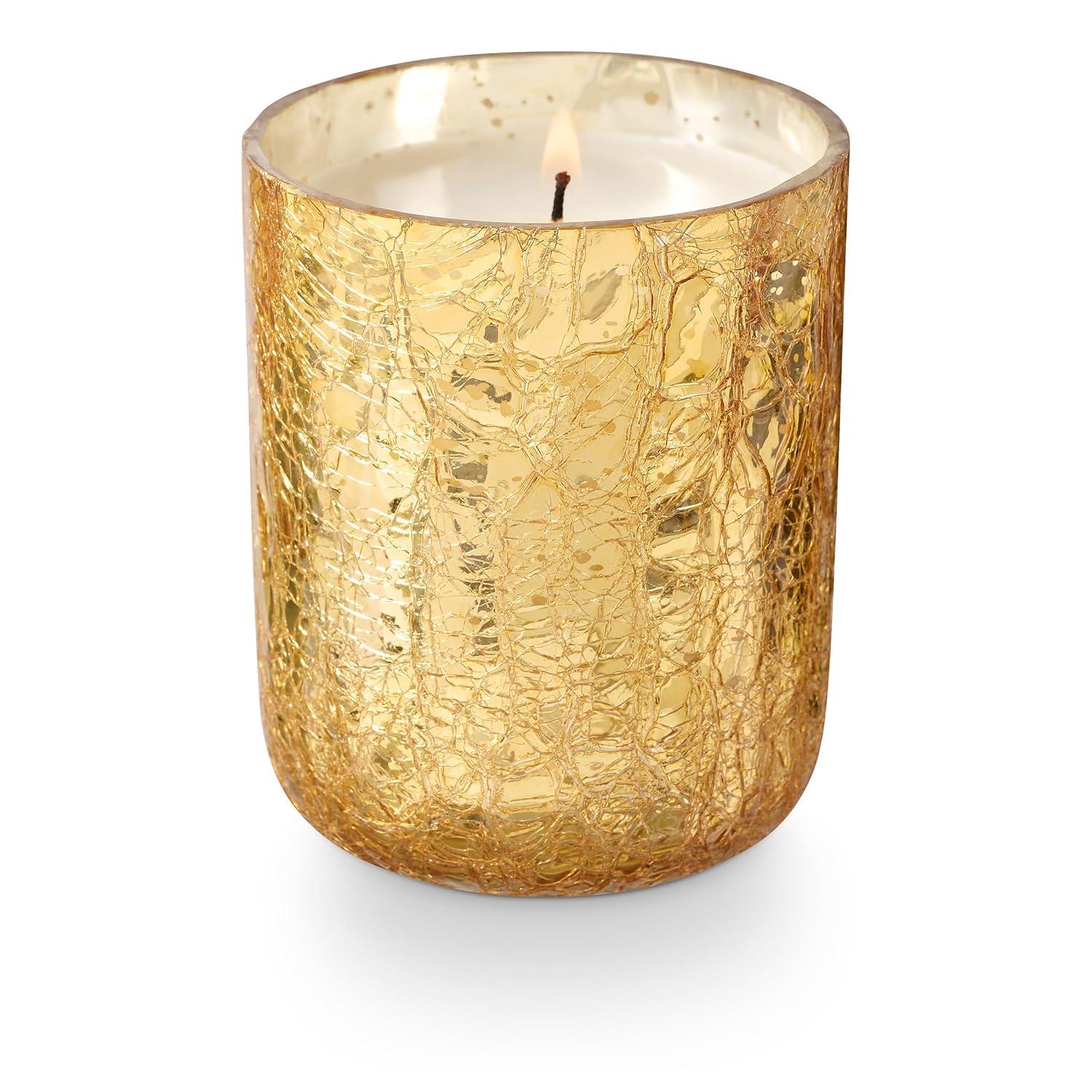 Large Boxed Crackle Glass Candle, Cardamom Pomander