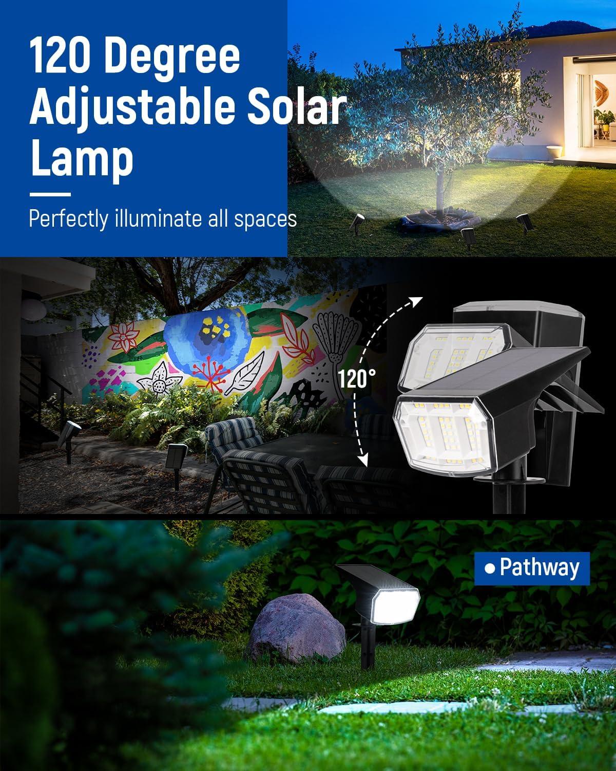 Cool White LED Solar Pathway Spotlights Multipack