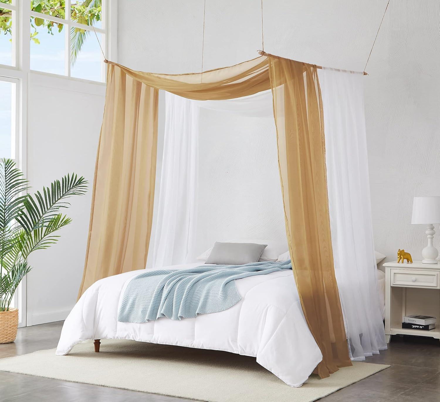 WARM HOME DESIGNS 2 Bed Canopy Curtains Bundle. Canopy Bed Curtains Available in Sizes and Many Colors