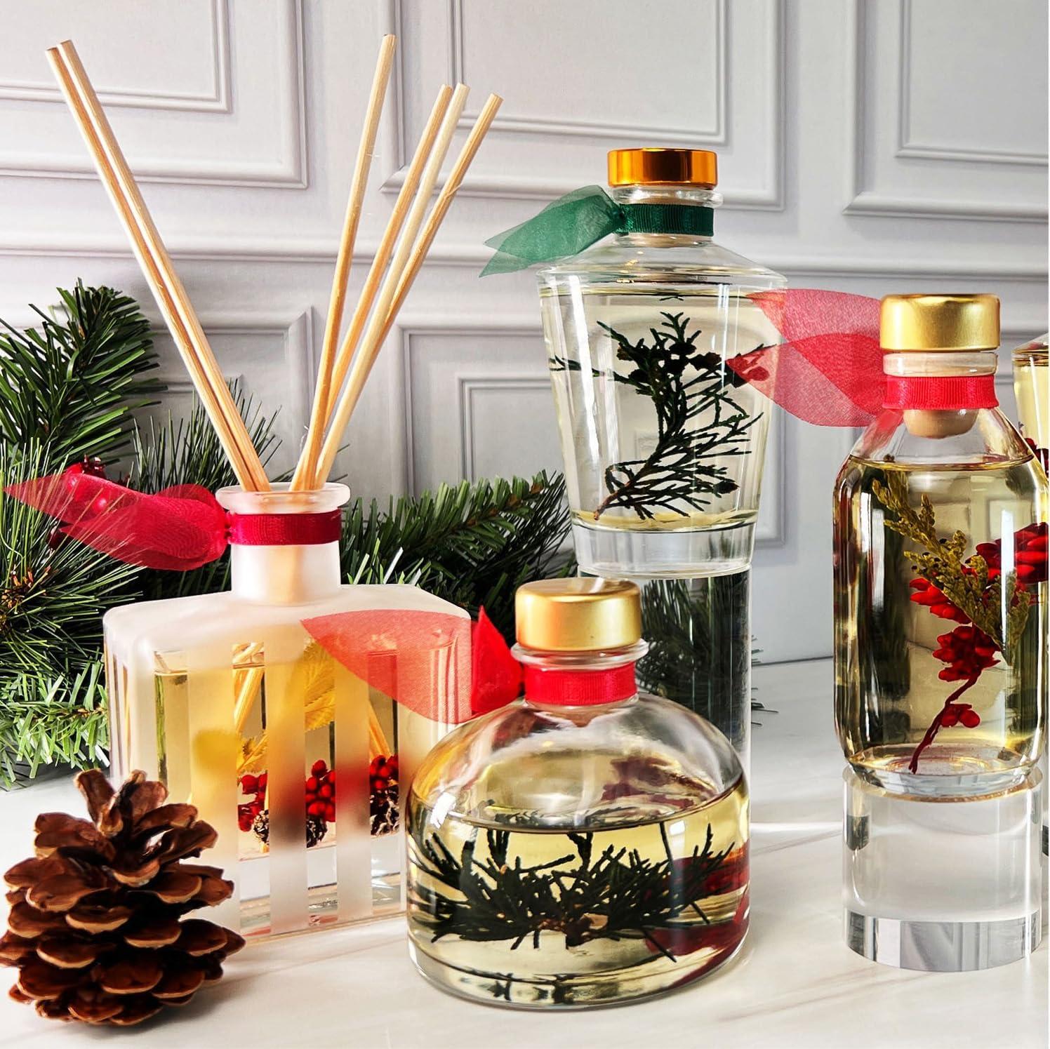 LOVSPA Bamboo Citrus Reed Diffuser Set Zesty White Lime & Crisp Bamboo - Tart Citrus Scent for The Kitchen or Bathroom - Makes a Great Gift for New Homeowners
