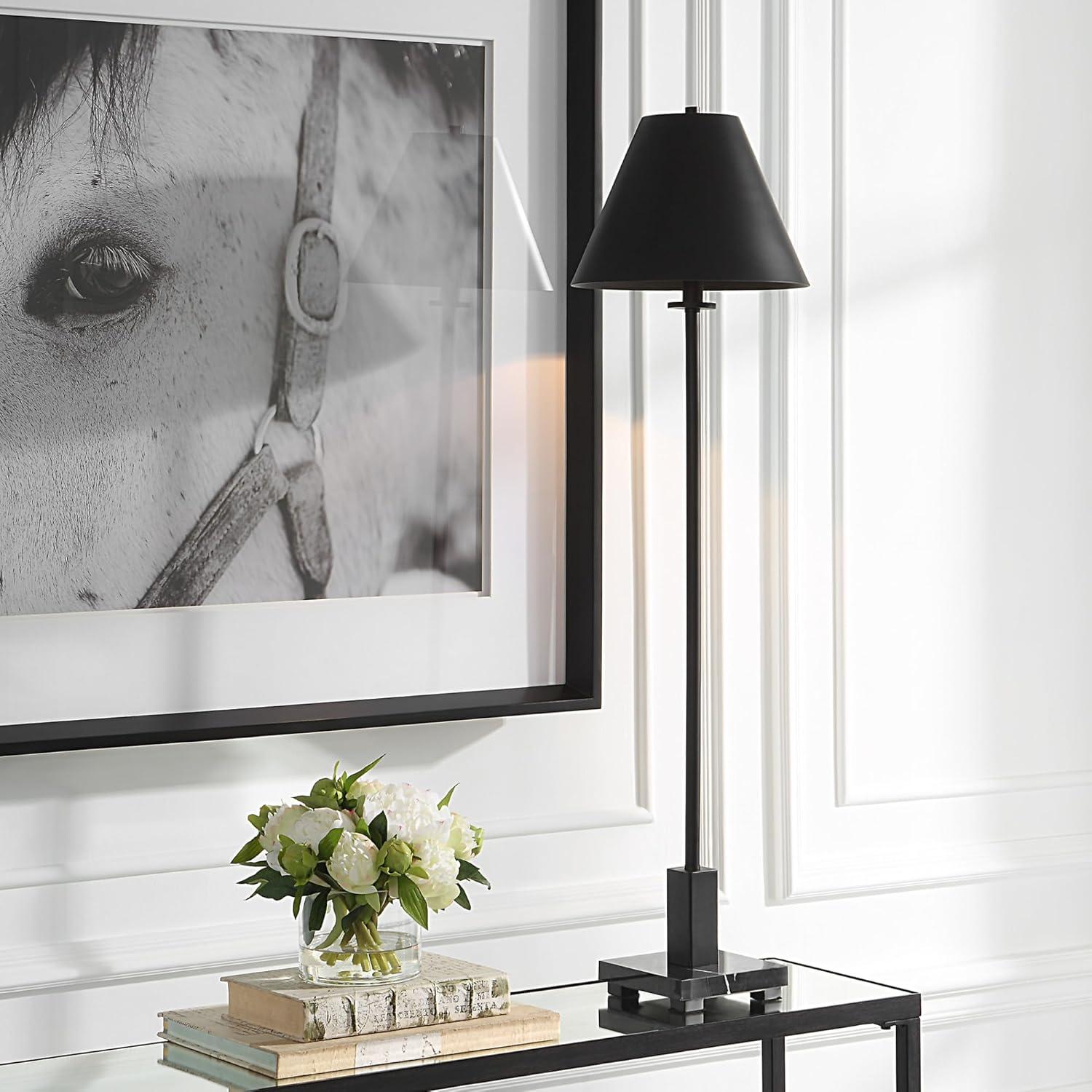 Uttermost Pilot 36 1/2" Satin Black Metal Buffet Table Lamp