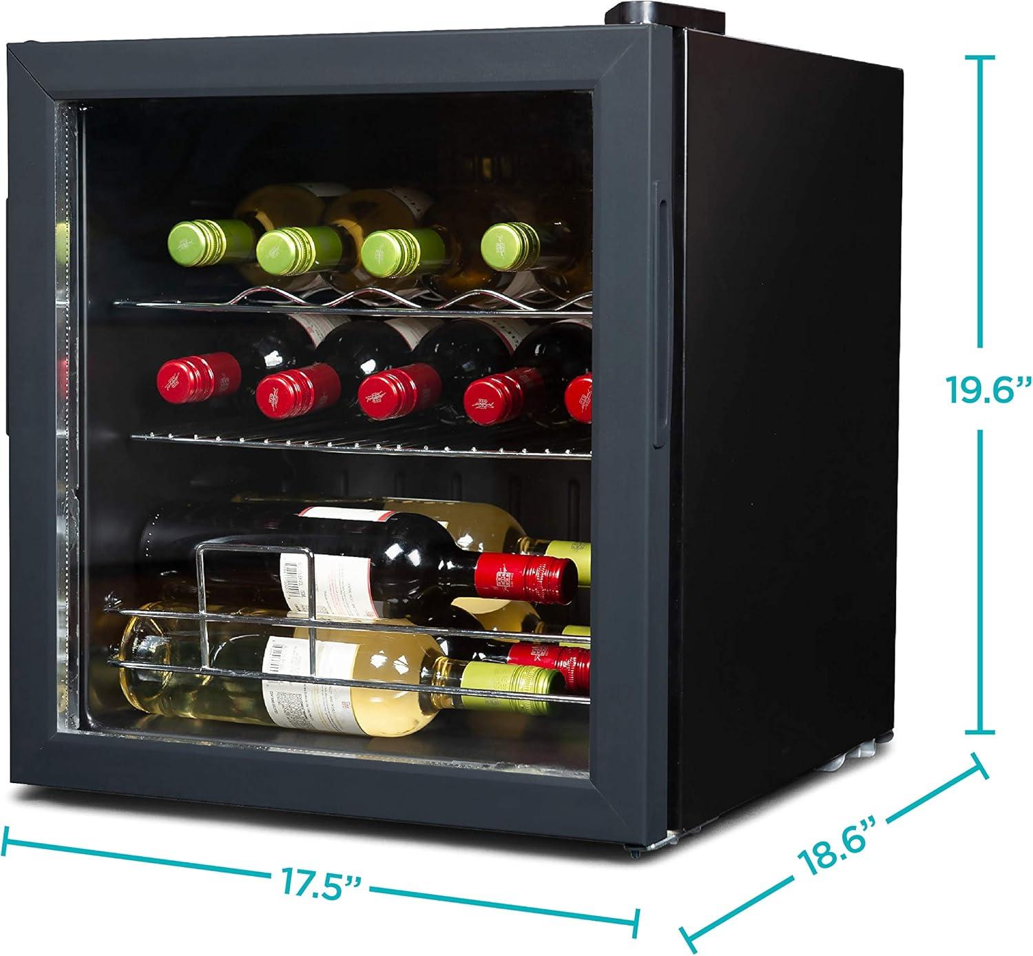 BLACK+DECKER BLACK+DECKER Wine Fridge 14 Bottles, Freestanding Wine Refrigerator with Compressor Cooling