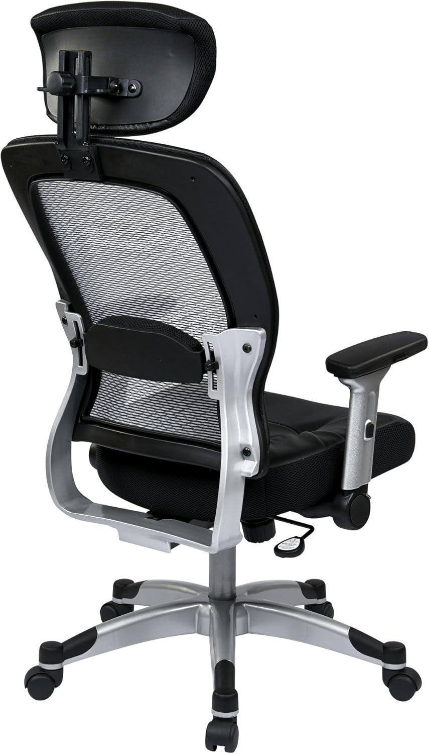 Black Mesh and Leather High Back Executive Swivel Chair