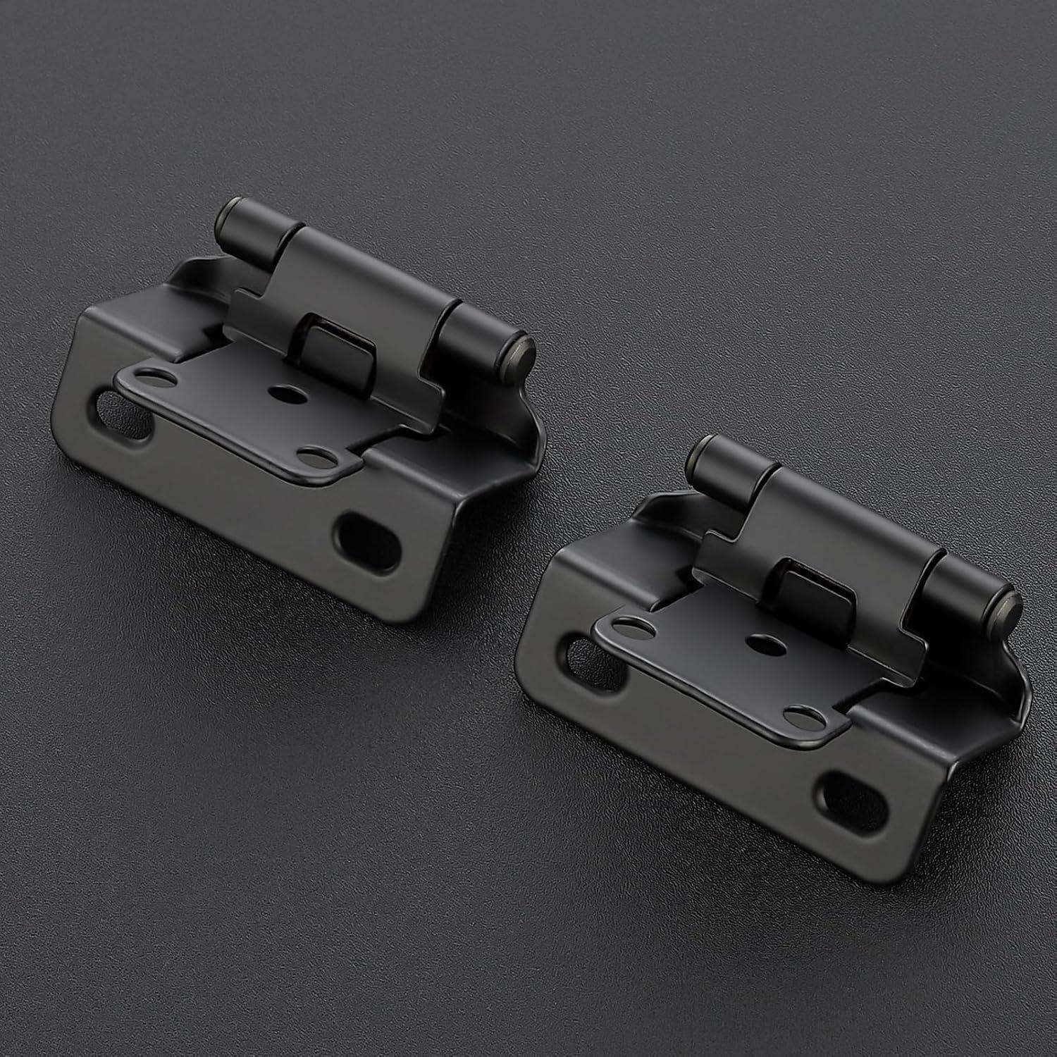 Matte Black Semi-Concealed Self-Closing Cabinet Hinges