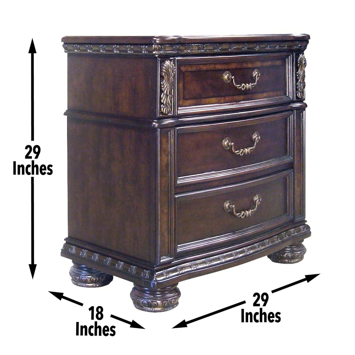 Steve Silver Monte Carlo Rich Cocoa Chocolate 3-drawer Wood Nightstand