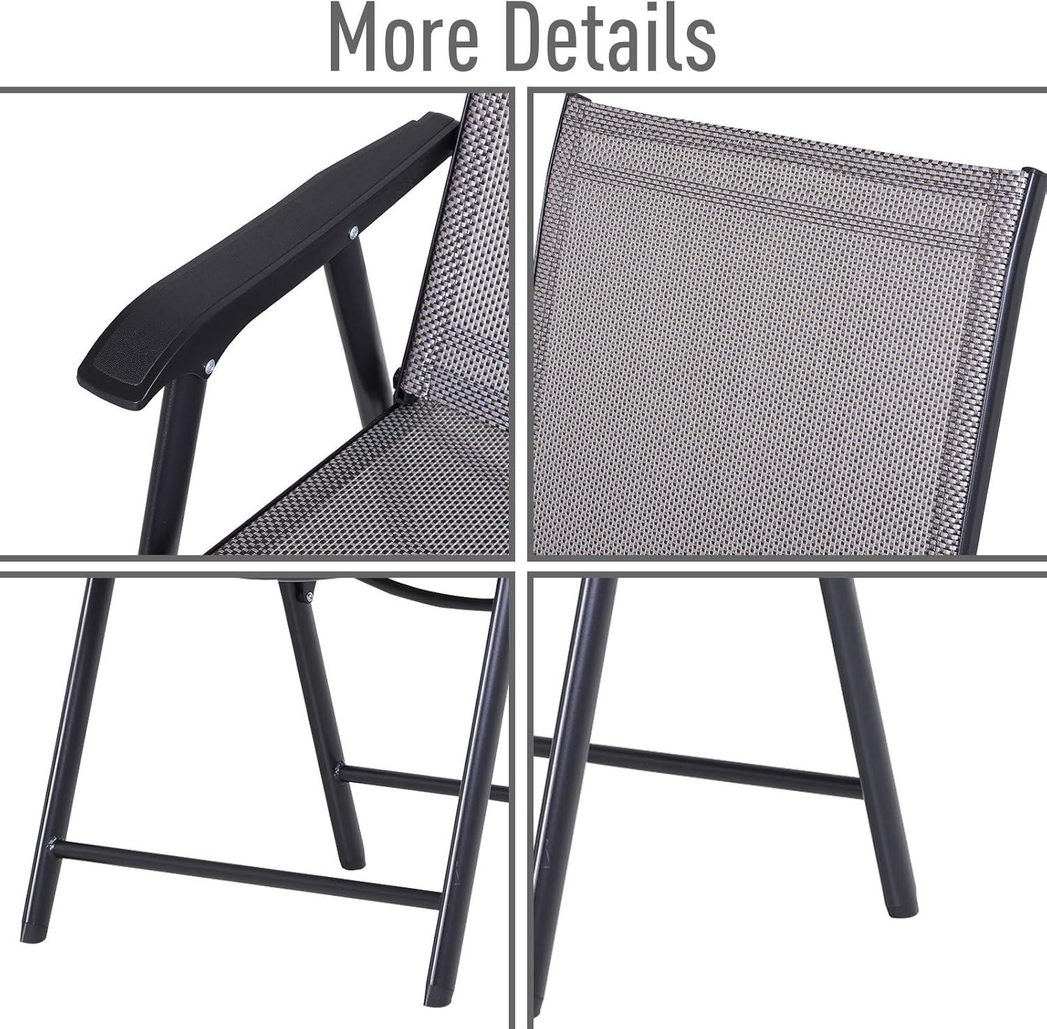 Outsunny Folding Outdoor Patio Chairs Stackable Portable for Deck, Garden, Camping and Travel