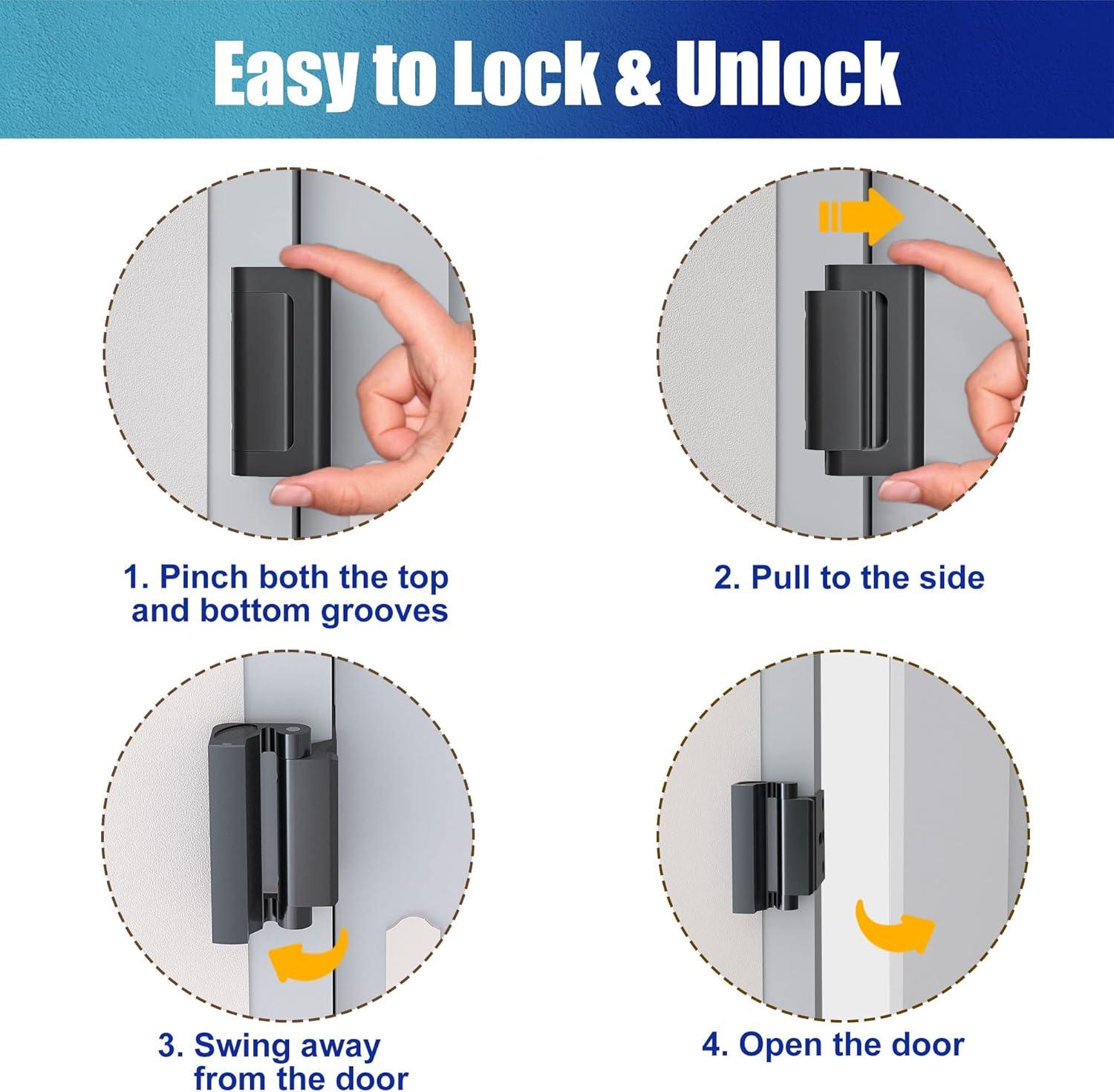 MOMOJIA Door Reinforcement Lock Durable & Child-Safe Home Security Lock to Prevent