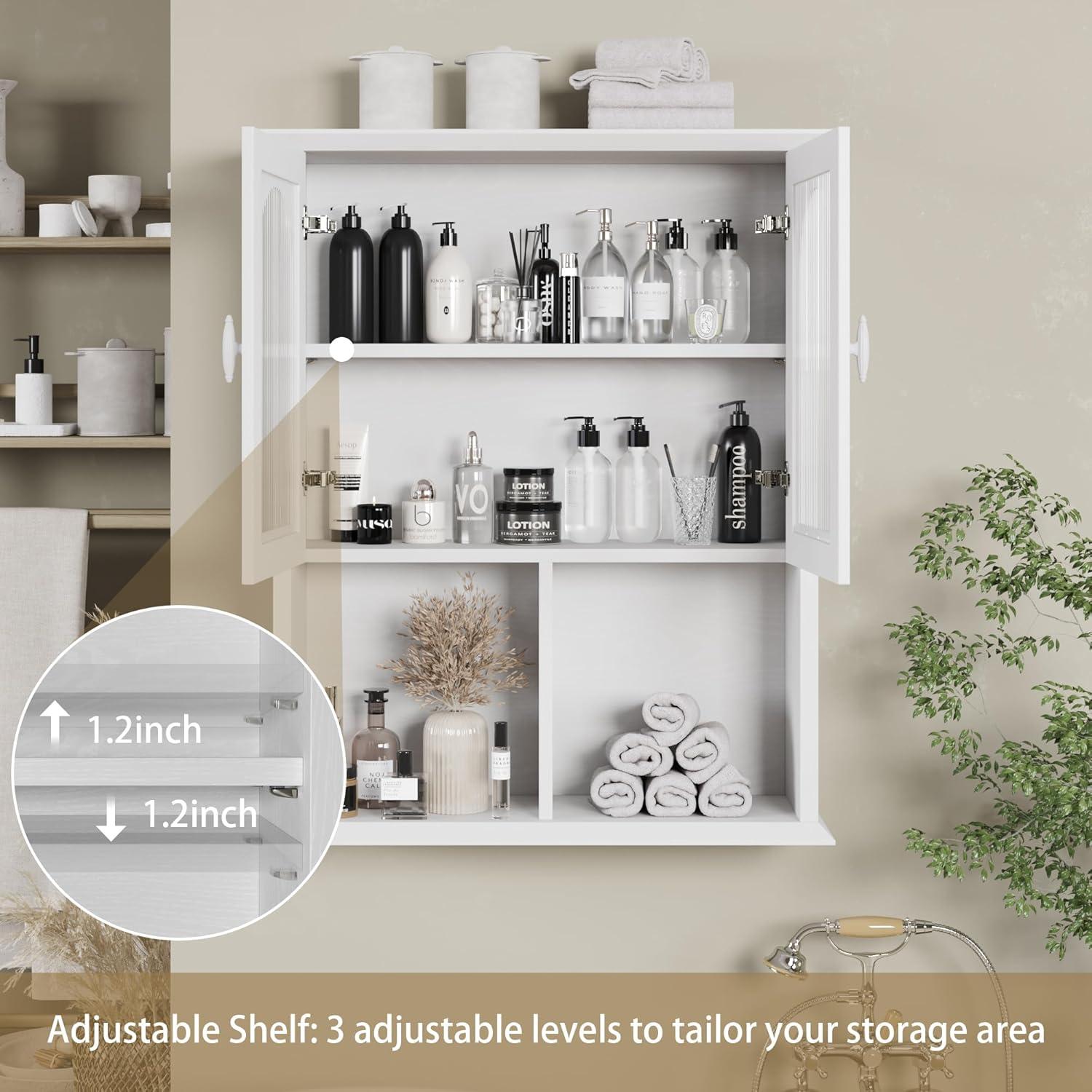 Red Barrel Studio® Bathroom Wall Cabinet with Fluted Door