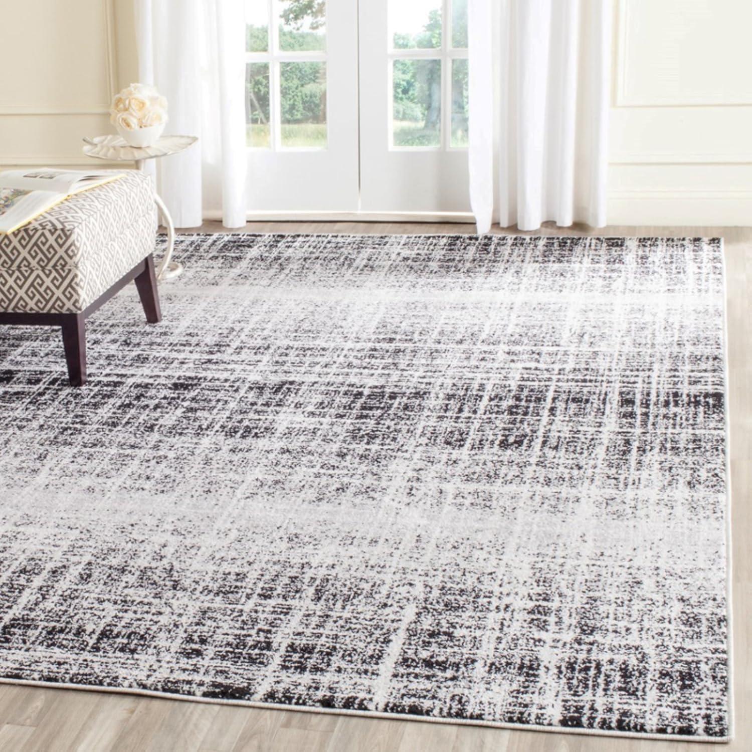 Adirondack ADR116 Machine Made Indoor Area Rug - Silver/Black - 5'-1"x7'-6" - Safavieh