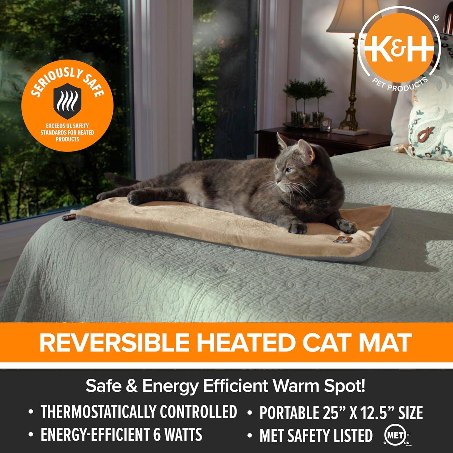 K&H Pet Products Thermo-Kitty Mat Sage 12.5" x 25" 6W