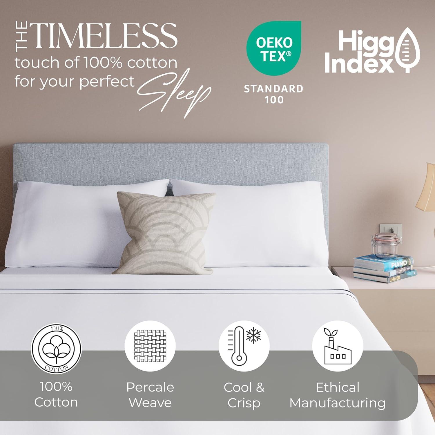 Color Sense 100% Cotton Lightweight Percale Weave Sheet Set