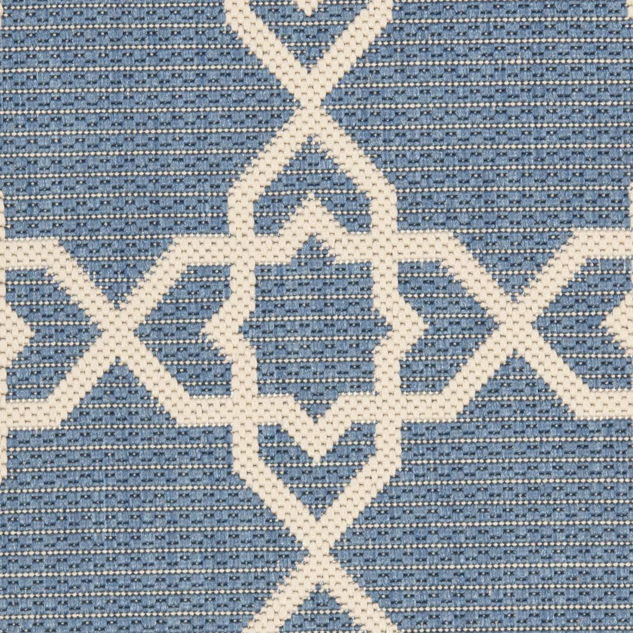 Courtyard CY6032 Power Loomed Indoor and Outdoor Accent Rug - Blue/Beige - 2'x3'7" - Safavieh