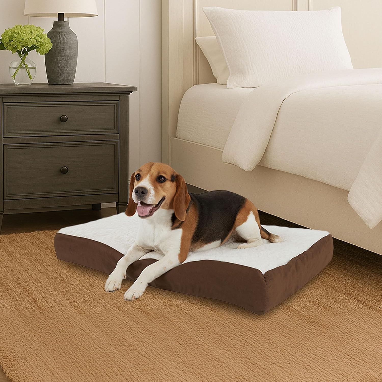 PETMAKER Orthopedic Dog Bed - Memory Foam Crate Mat with Machine Washable Cover