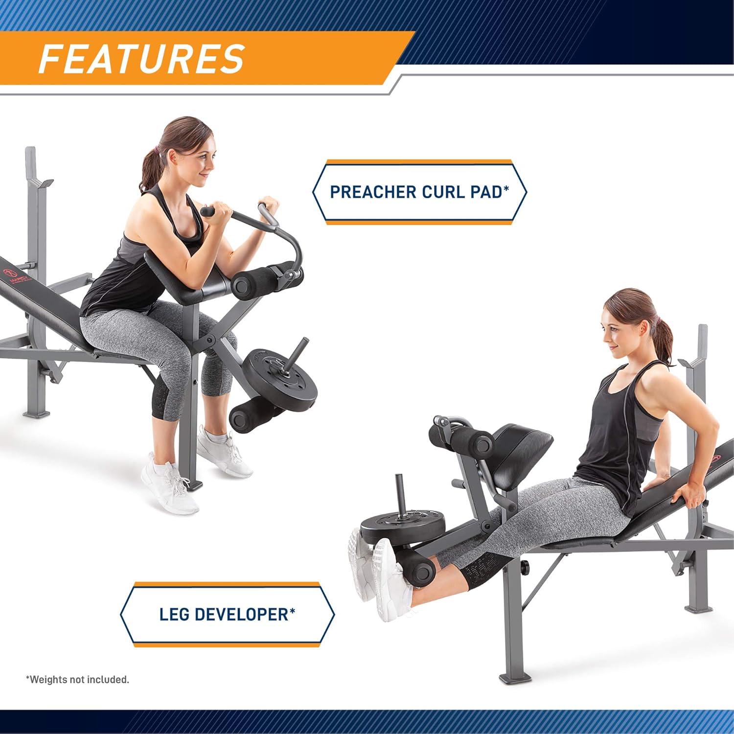 Marcy Adjustable Standard Weight Bench with Butterfly MD-389