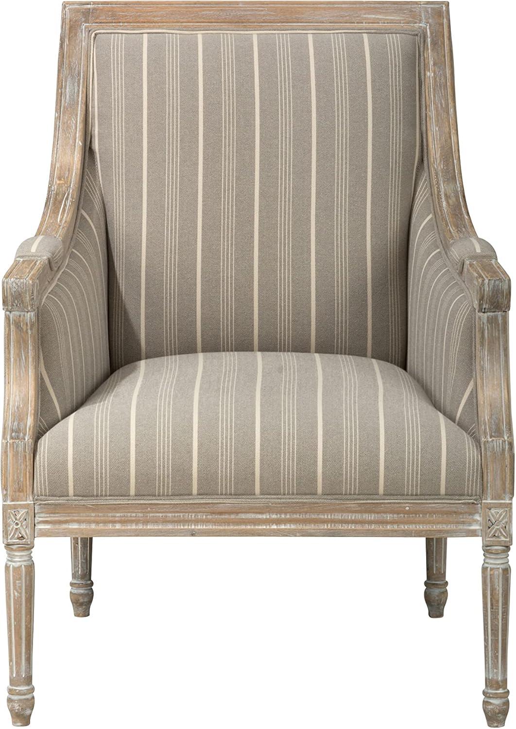 McKenna Taupe Handcrafted Wood French Country Accent Chair