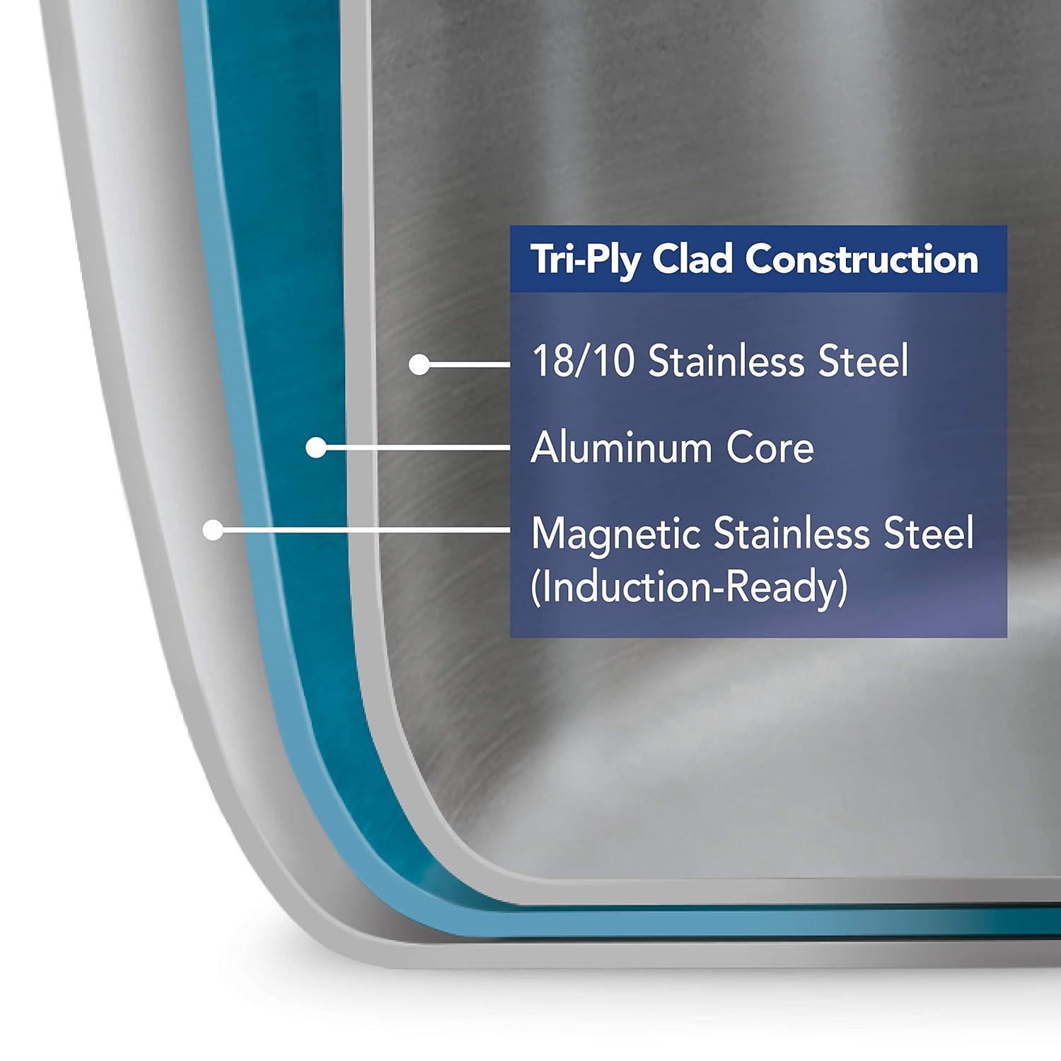 Tramontina Tri-Ply Clad 8 Qt Covered Stainless Steel StockPot