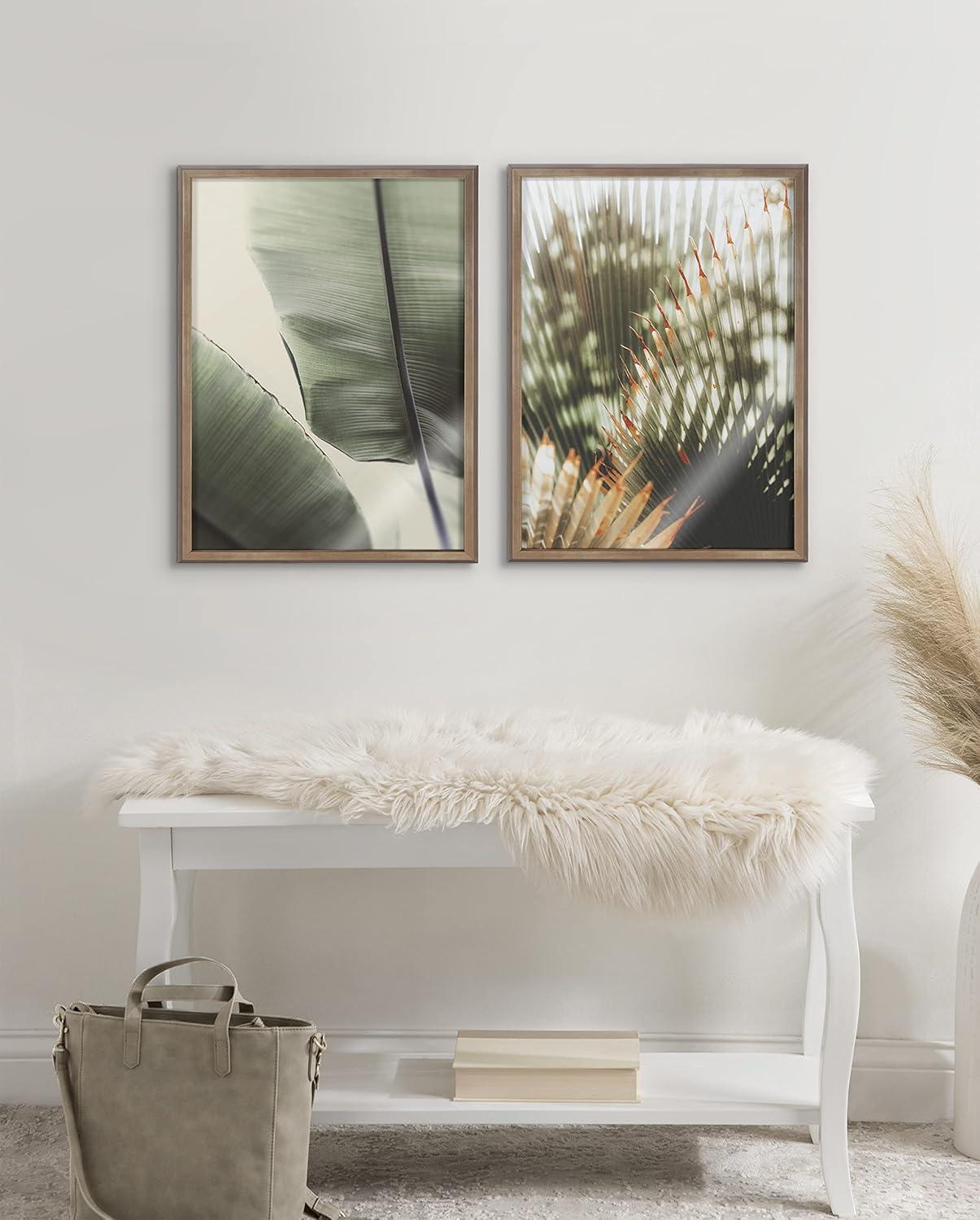 18" x 24" Blake Vintage Palms Framed Printed Glass by Alicia Abla Gold - Kate & Laurel All Things Decor: Modern Wall Decor