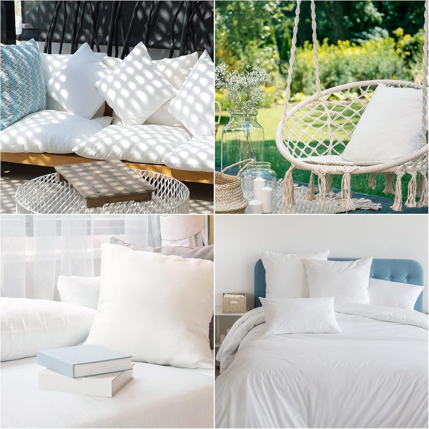 22x22 White Waterproof Outdoor Square Pillow Set