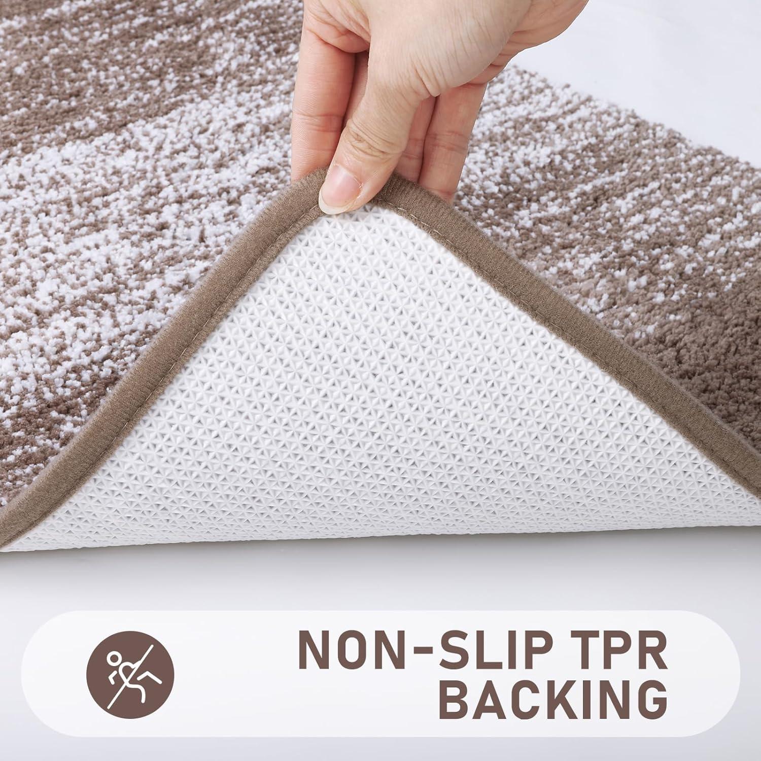 BEACHWATER POOL & SPA, LLC Bathroom Rugs Sets 4 Piece With Toilet Lid Cover, Non-Slip Absorbentb Rugs And Mats For Bathroom Microfiber Shaggy Machine Washable Bath Rug Set