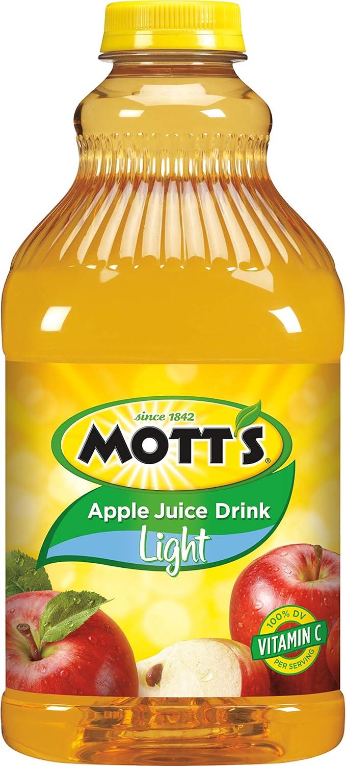 Mott's Apple Light Juice Drink, 64 Fl Oz Bottle (Pack Of 8), 42% Fruit Juice With 50% Fewer Calories Than 100% Apple Juice, Excellent Source Of Vitamin C