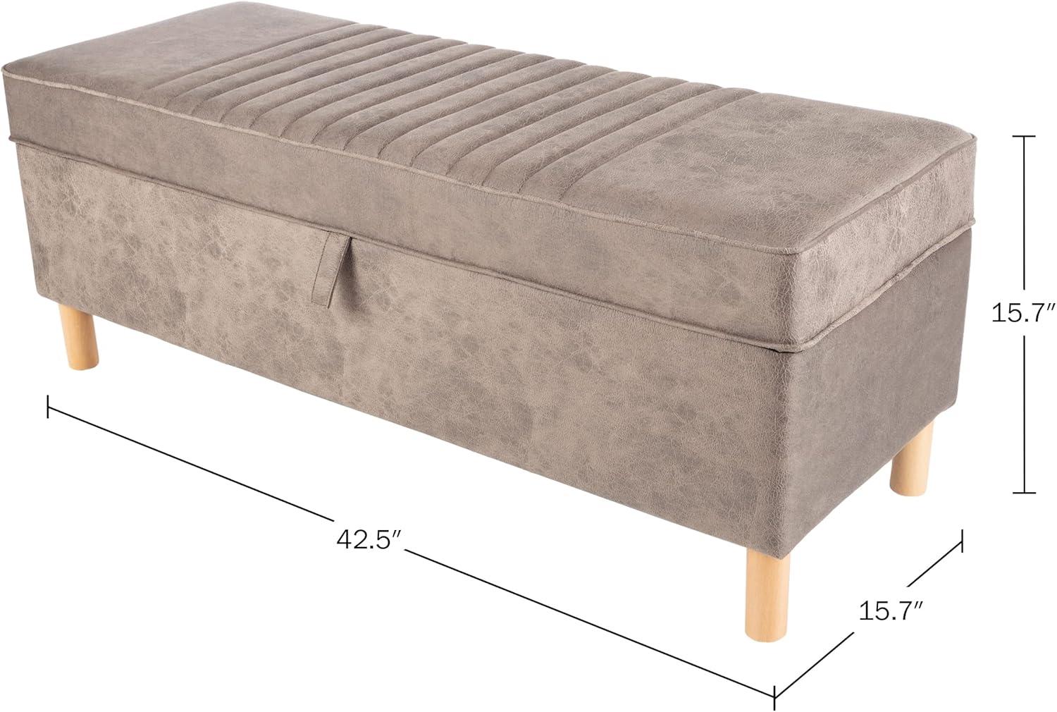 Lavish Home Upholstered Storage Ottoman with Lift Top