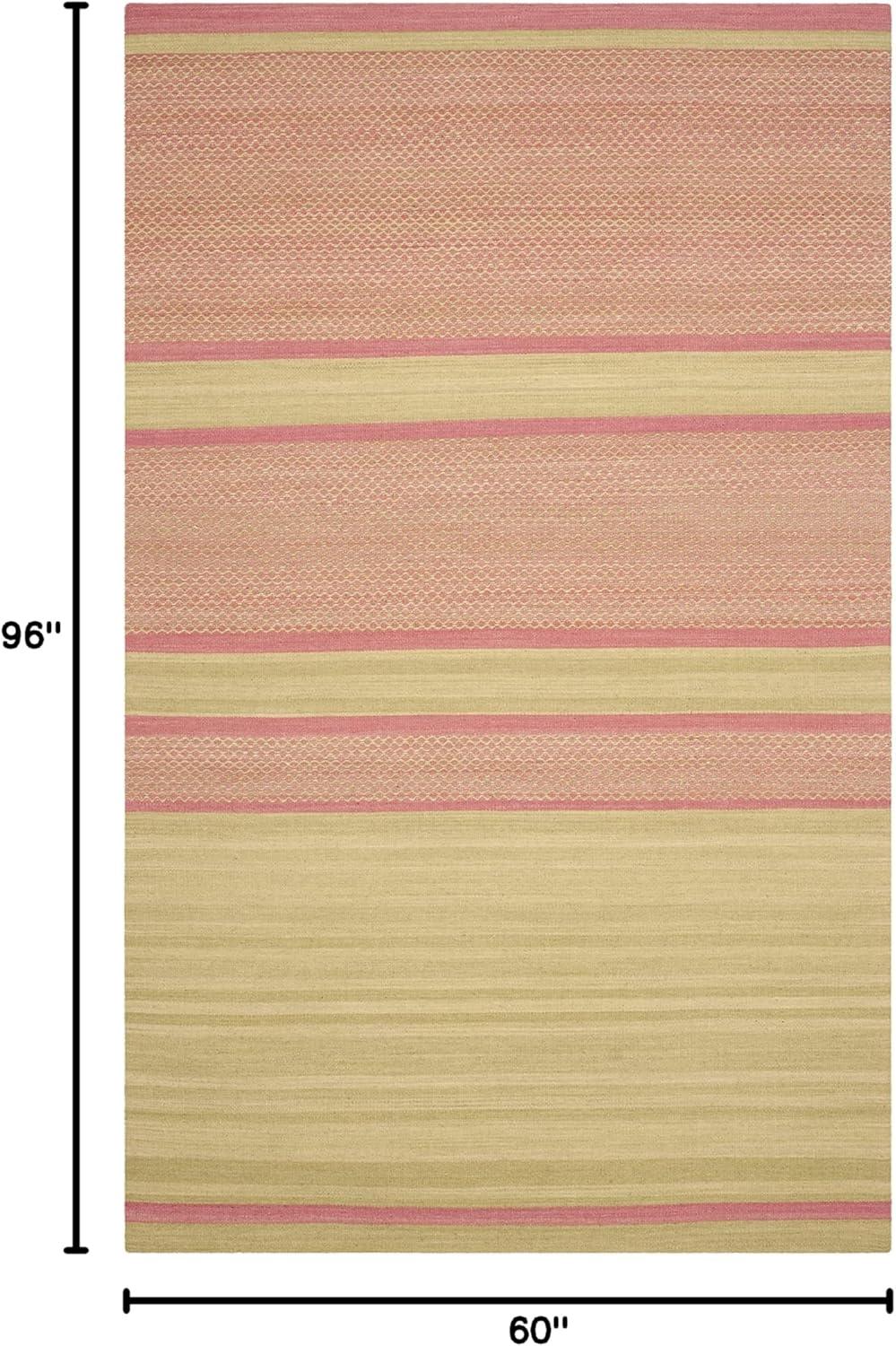 Kilim KLM952 Hand Woven Area Rug - Lime/Pink - 5'x8' - Safavieh.