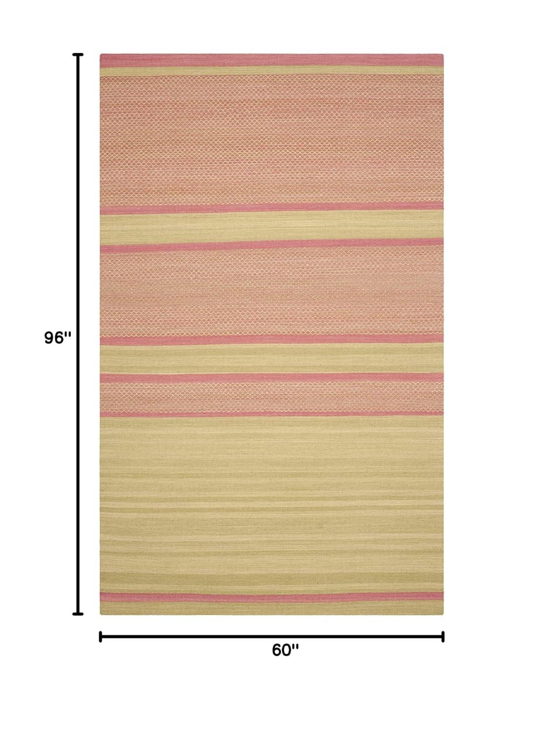 Kilim KLM952 Hand Woven Area Rug - Lime/Pink - 5'x8' - Safavieh.