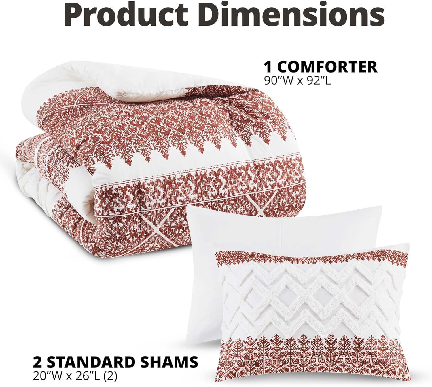 Mila 3 Piece Cotton Comforter Set with Chenille Tufting