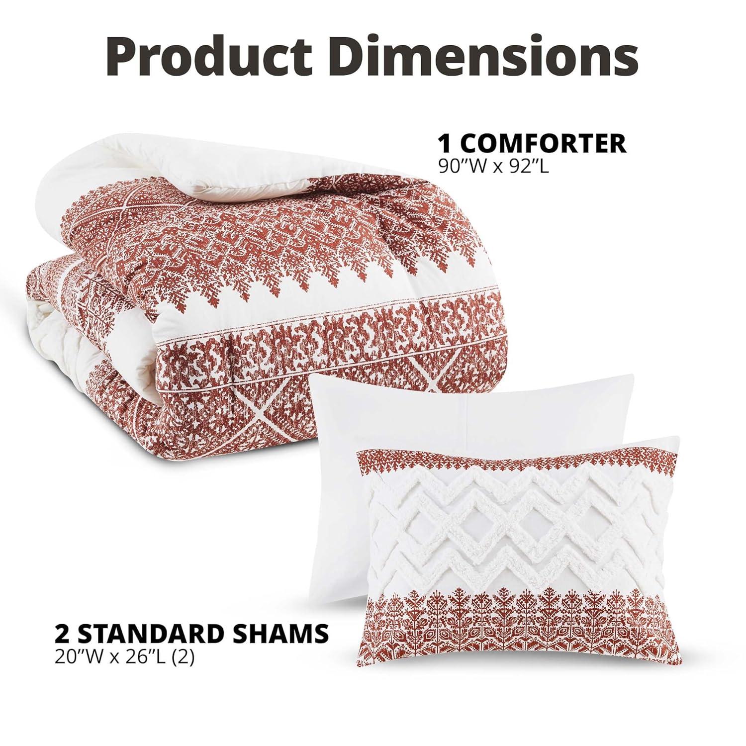 Mila 3 Piece Cotton Comforter Set with Chenille Tufting