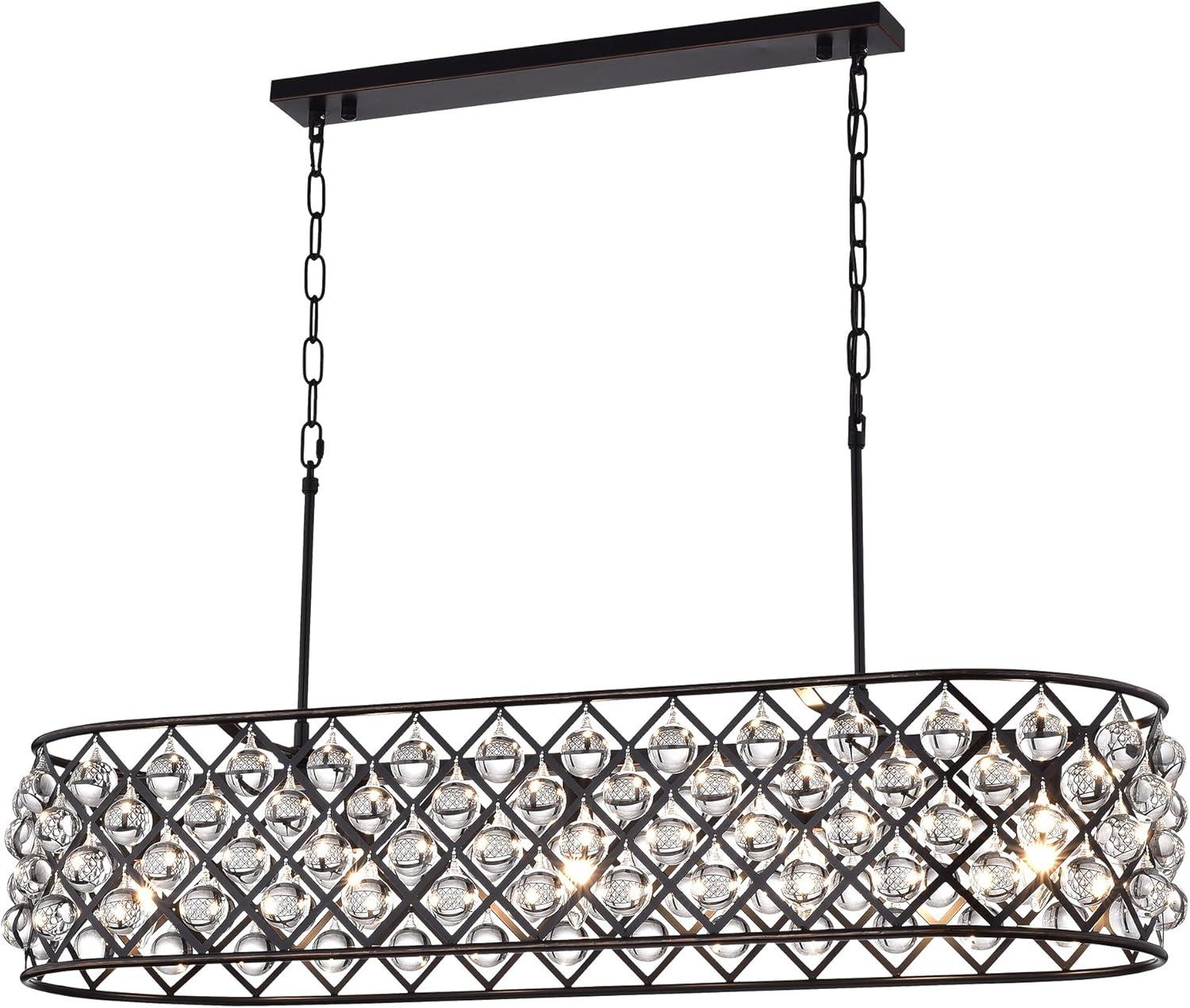 Azha 4-Light Oil Rubbed Bronze Crystal Drum Chandelier