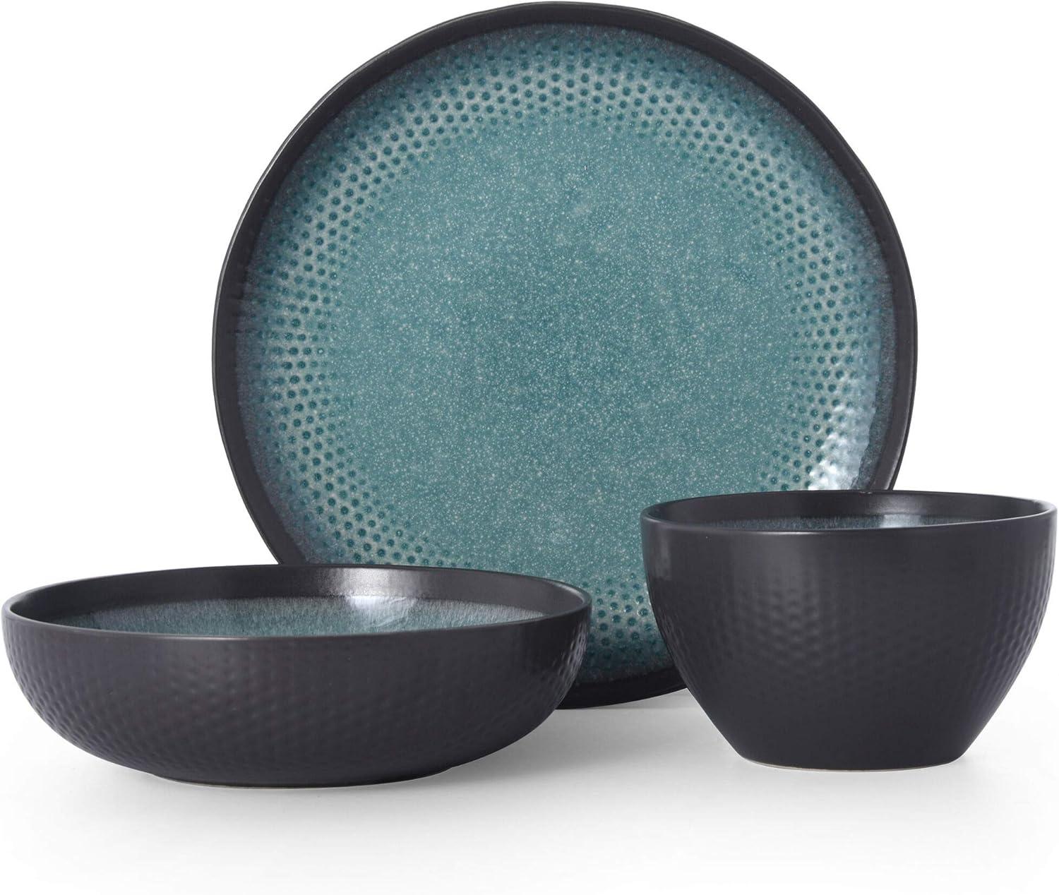 Pfaltzgraff® Maddox Teal Stoneware 12-Piece Dinnerware Set