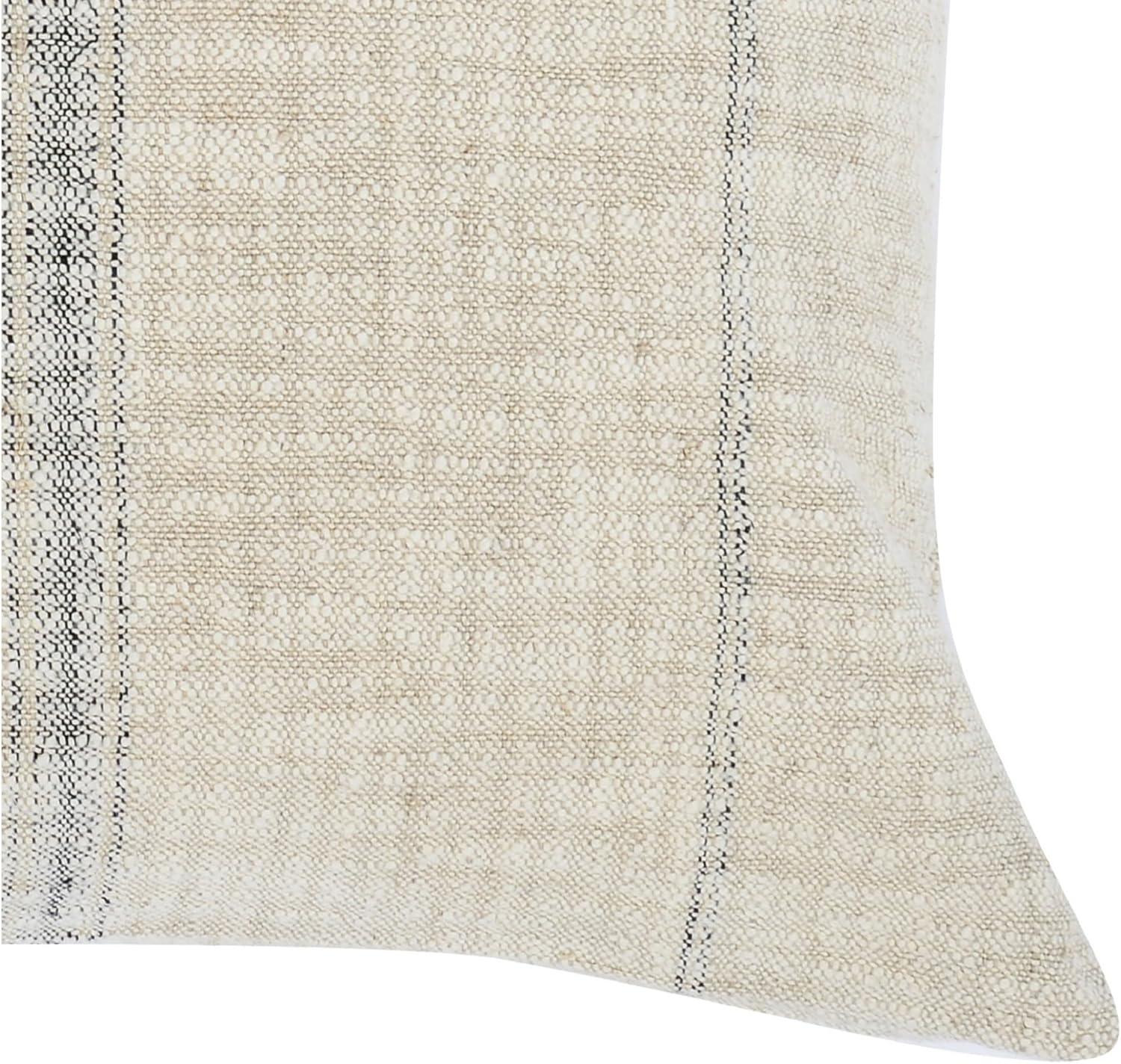 Lamina Pillow - Natural and Black / 22" x 22"