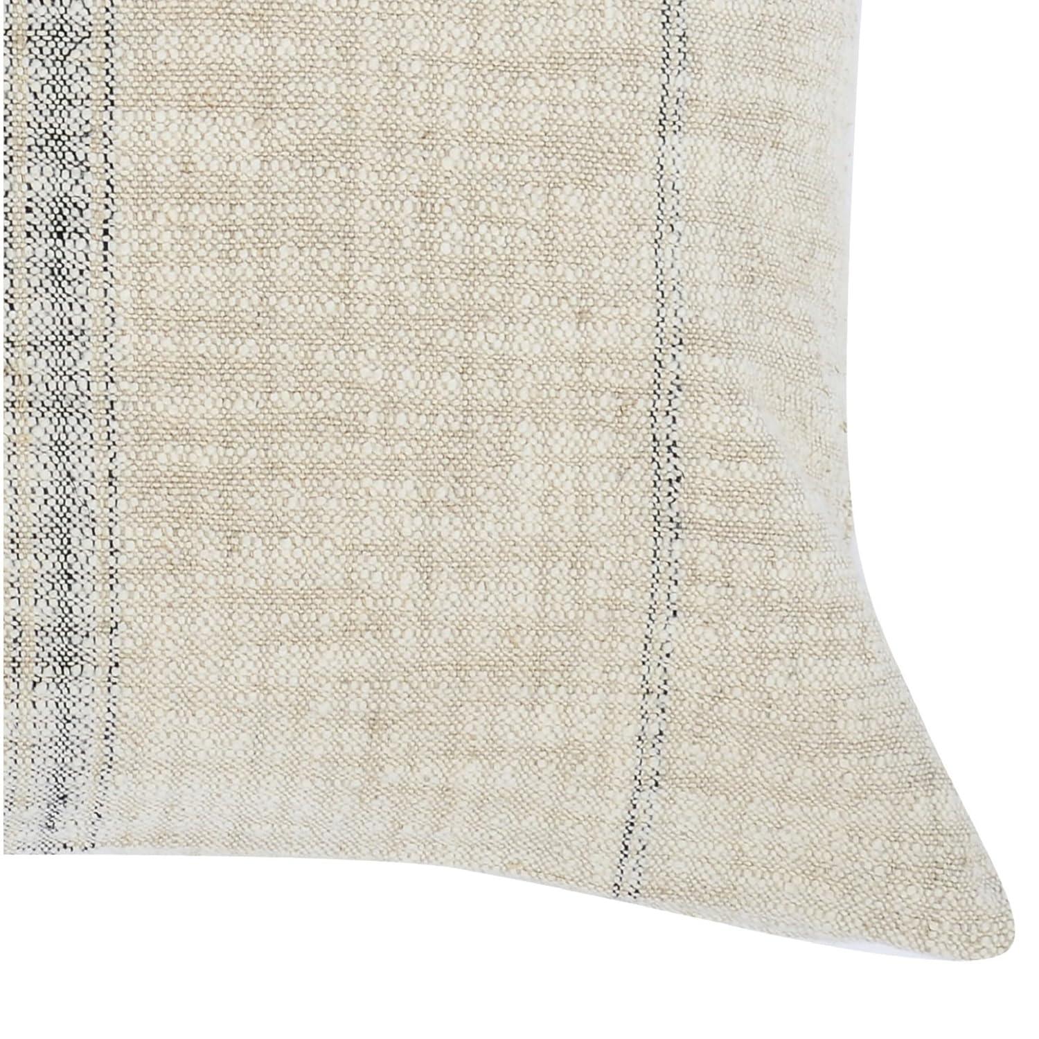 Lamina Pillow - Natural and Black / 22" x 22"