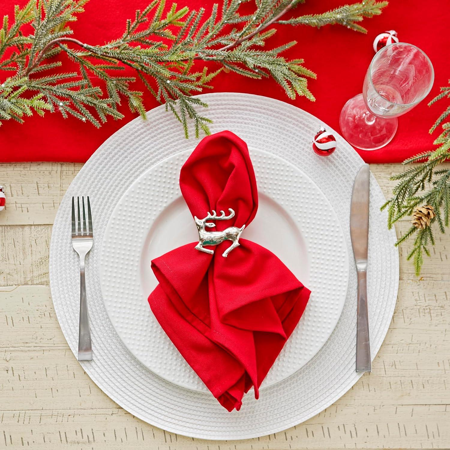 Red Polyester Napkin (Set of 6)