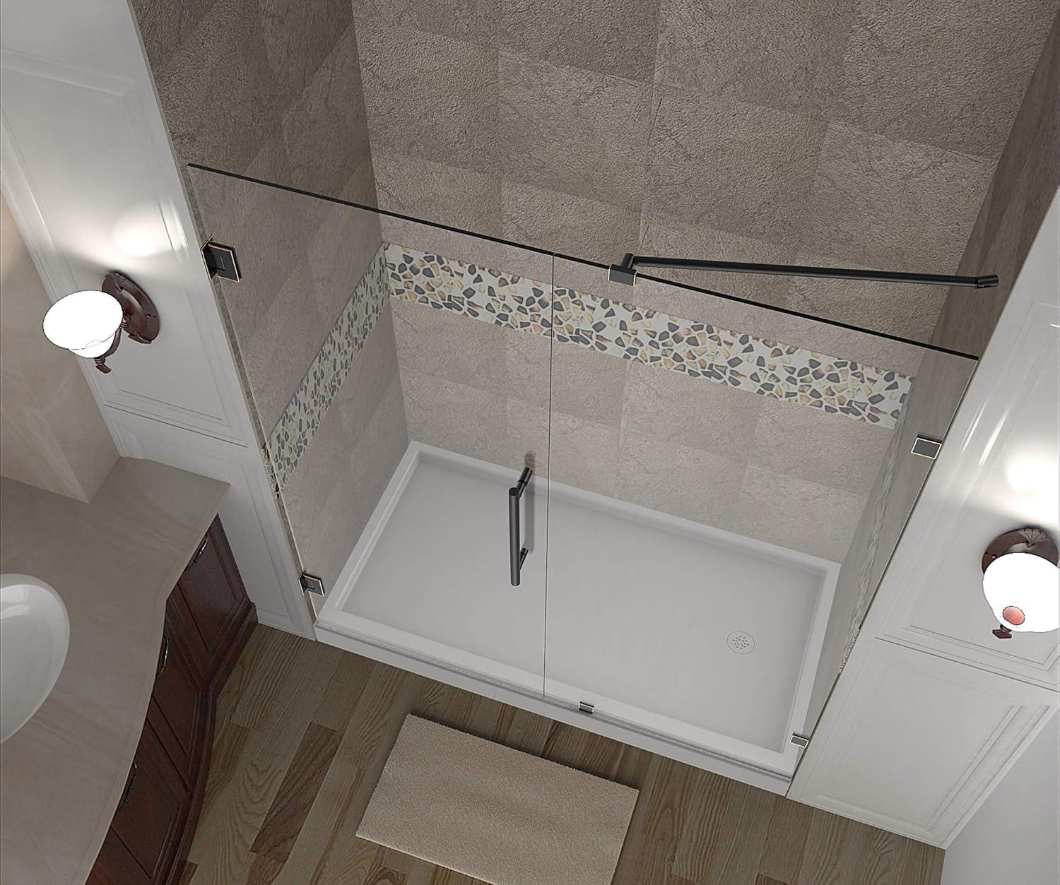 Nautis 72" H Hinged Frameless Shower Door