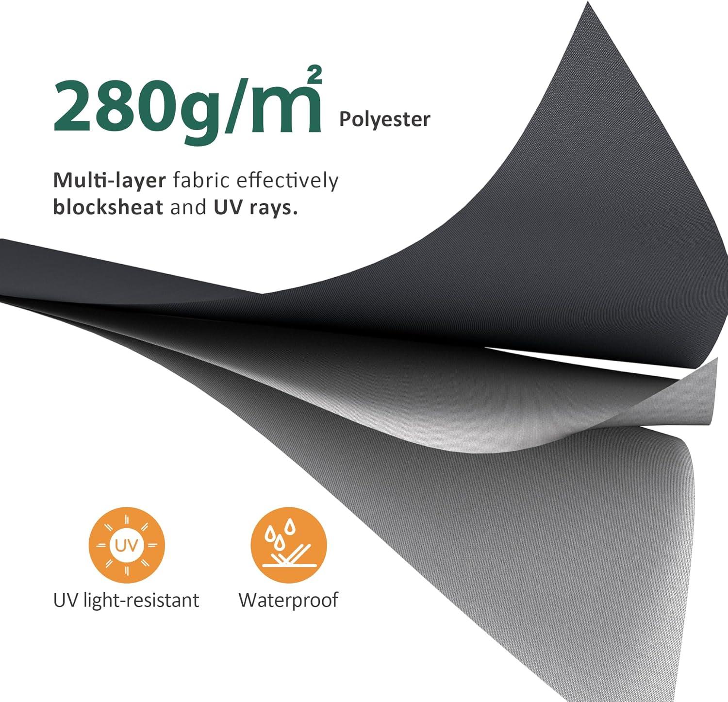 Macrout Patio Awning 10x8 Feet Sunshade Canopy for Manual Retractable Awnings, 4627 (Dark Grey)