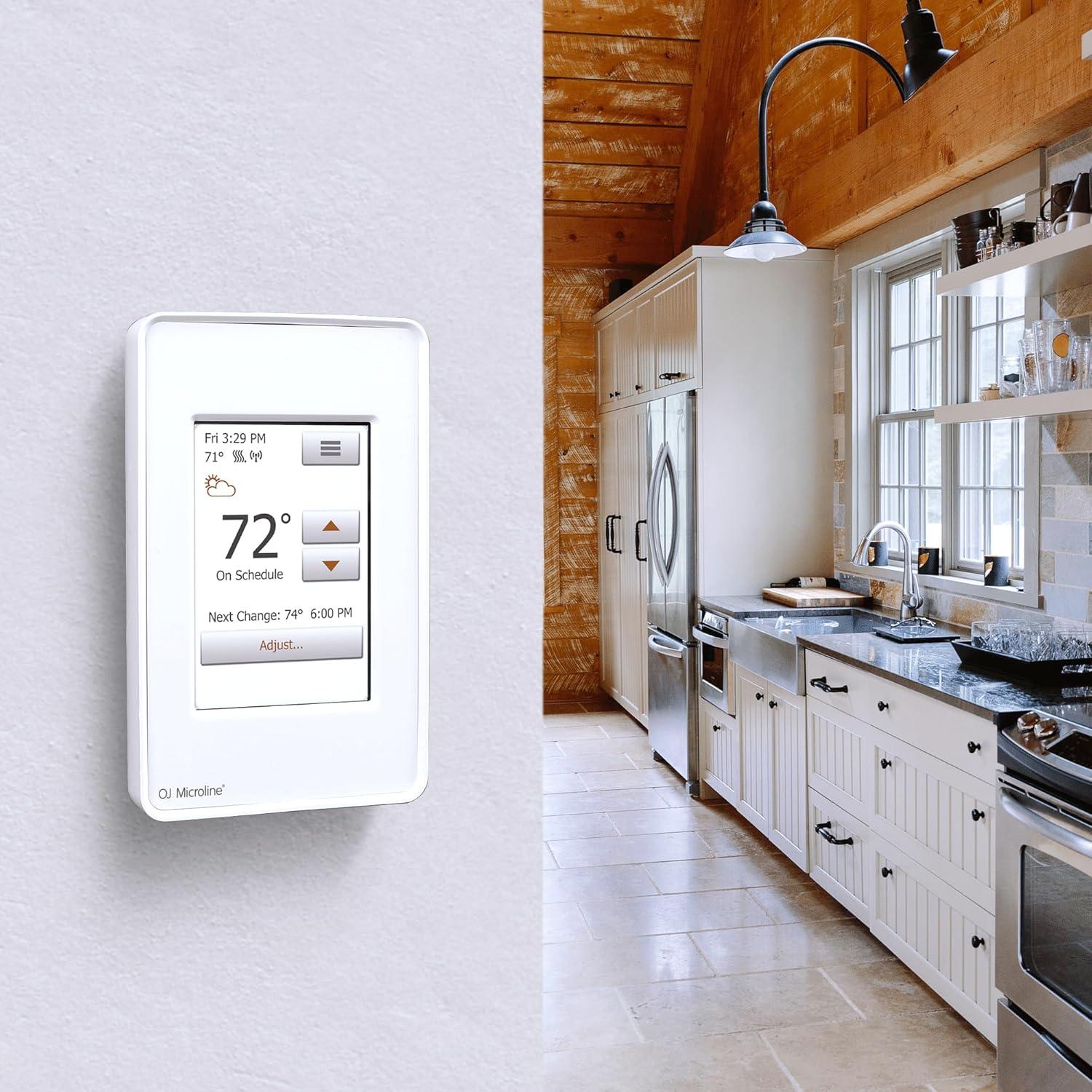 White Programmable WiFi Smart Thermostat with Touchscreen