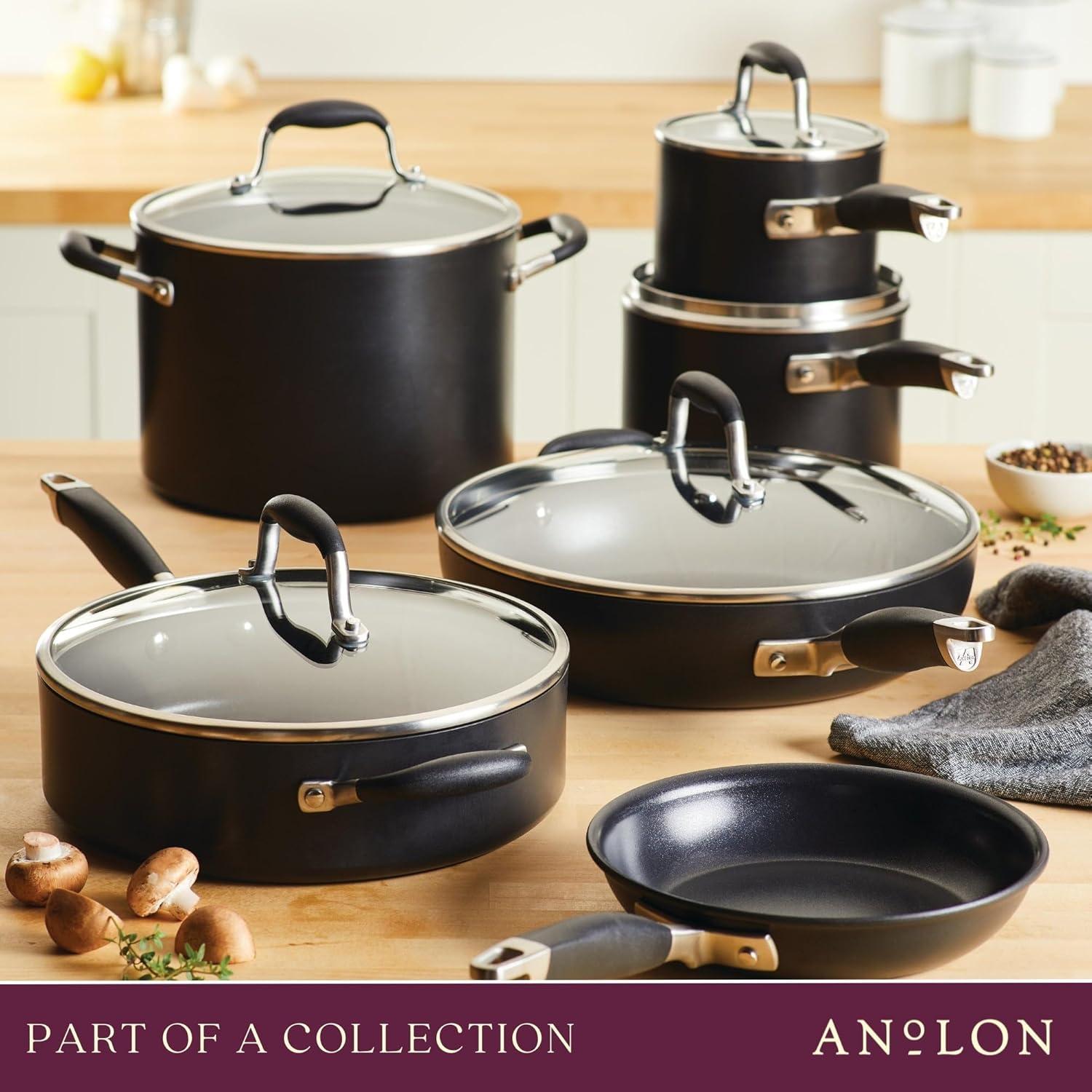 Anolon Advanced Home Hard Anodized Nonstick Frying Pan Set, 10.25 Inch And 12.75 Inch, 2-Piece