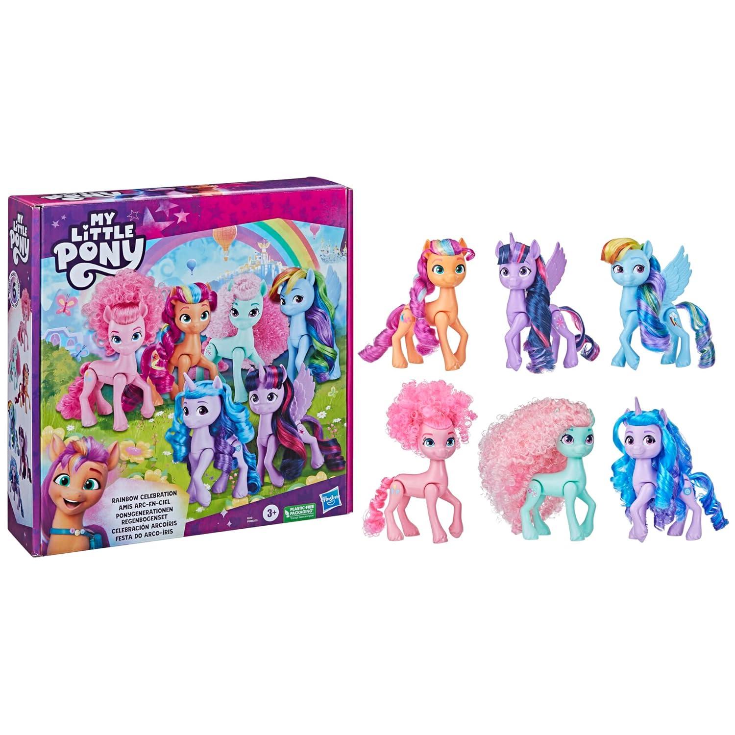 Hasbro My Little Pony Pinkie Pie and Izzy Moonbow Doll, 6 Pack