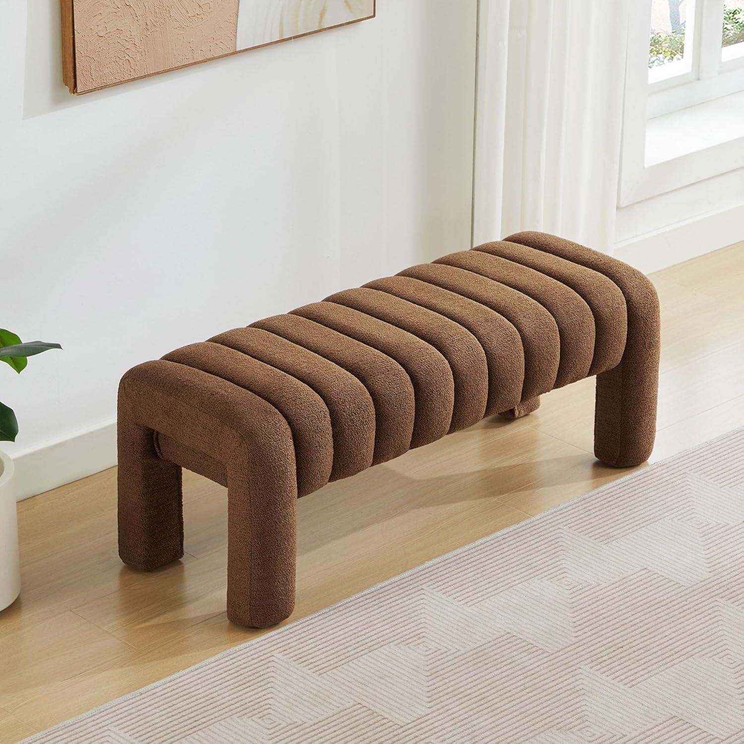 Oyan 43"or 63"W Channel Tufted Upholstered Bedroom Bench